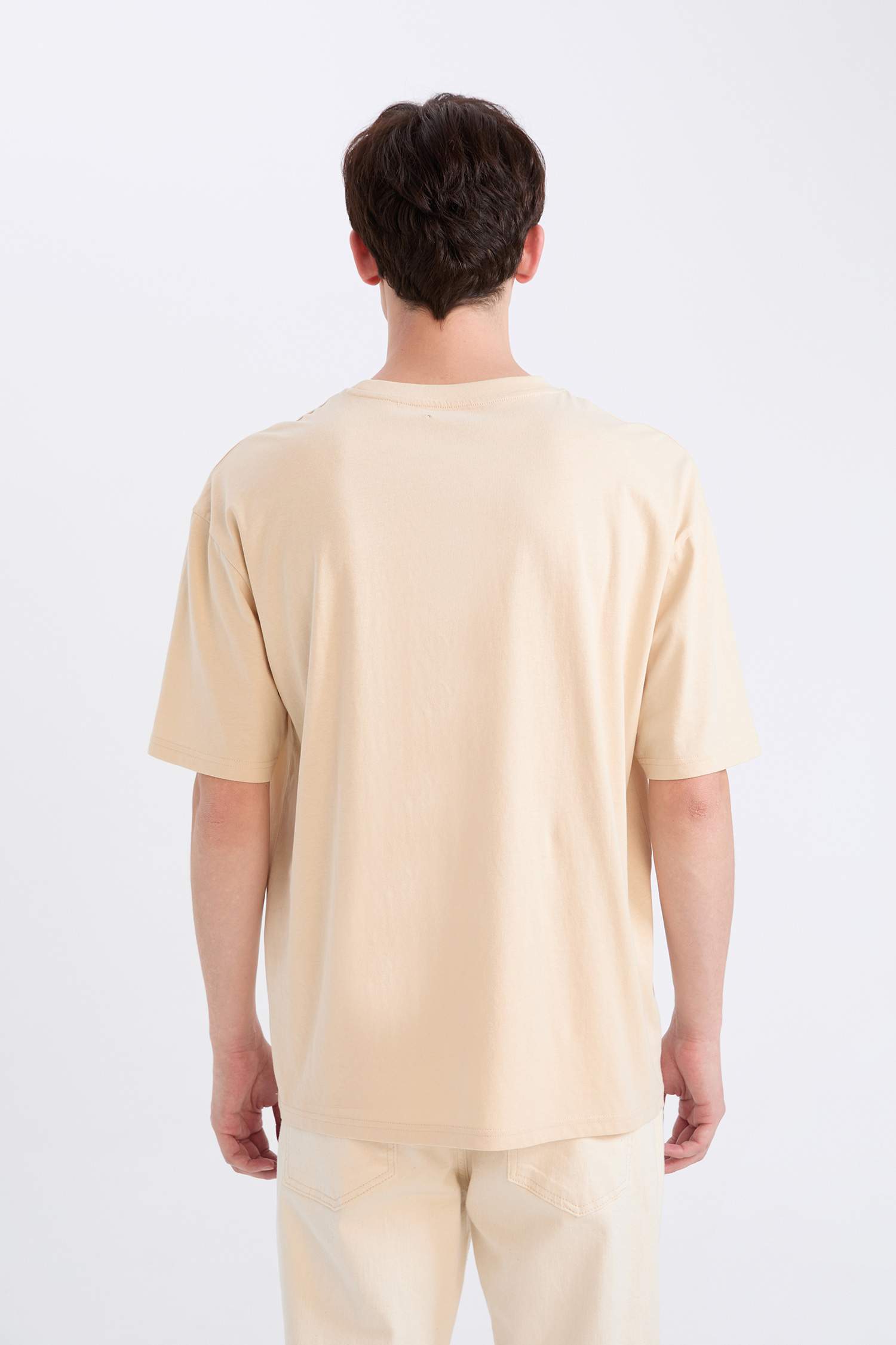 Oversize Fit Crew Neck Printed Short Sleeve T-Shirt