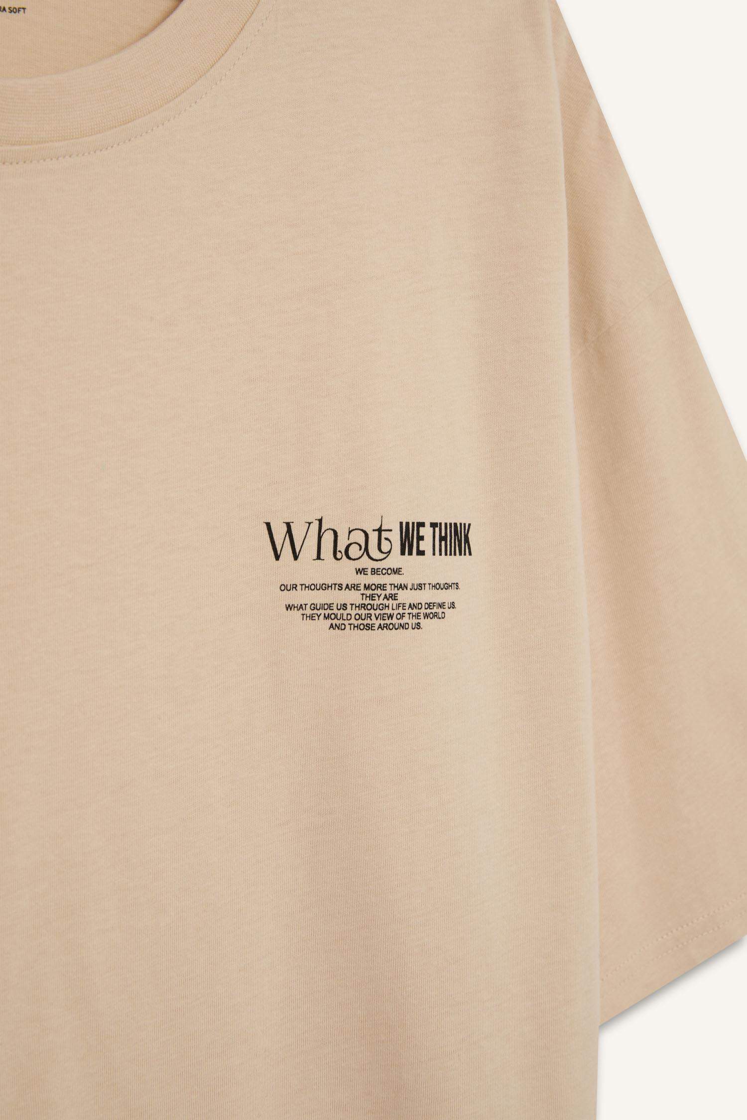 Oversize Fit Crew Neck Printed Short Sleeve T-Shirt