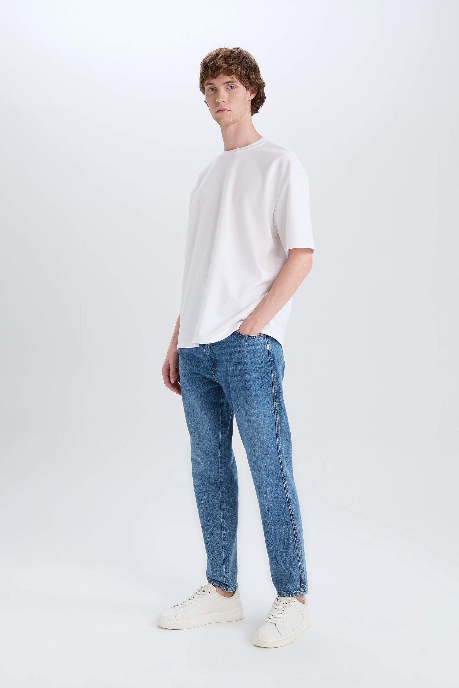 %100 Pamuk 90's Slim Fit Dar Kalıp Yüksek Bel Dar Paça Jean Pantolon