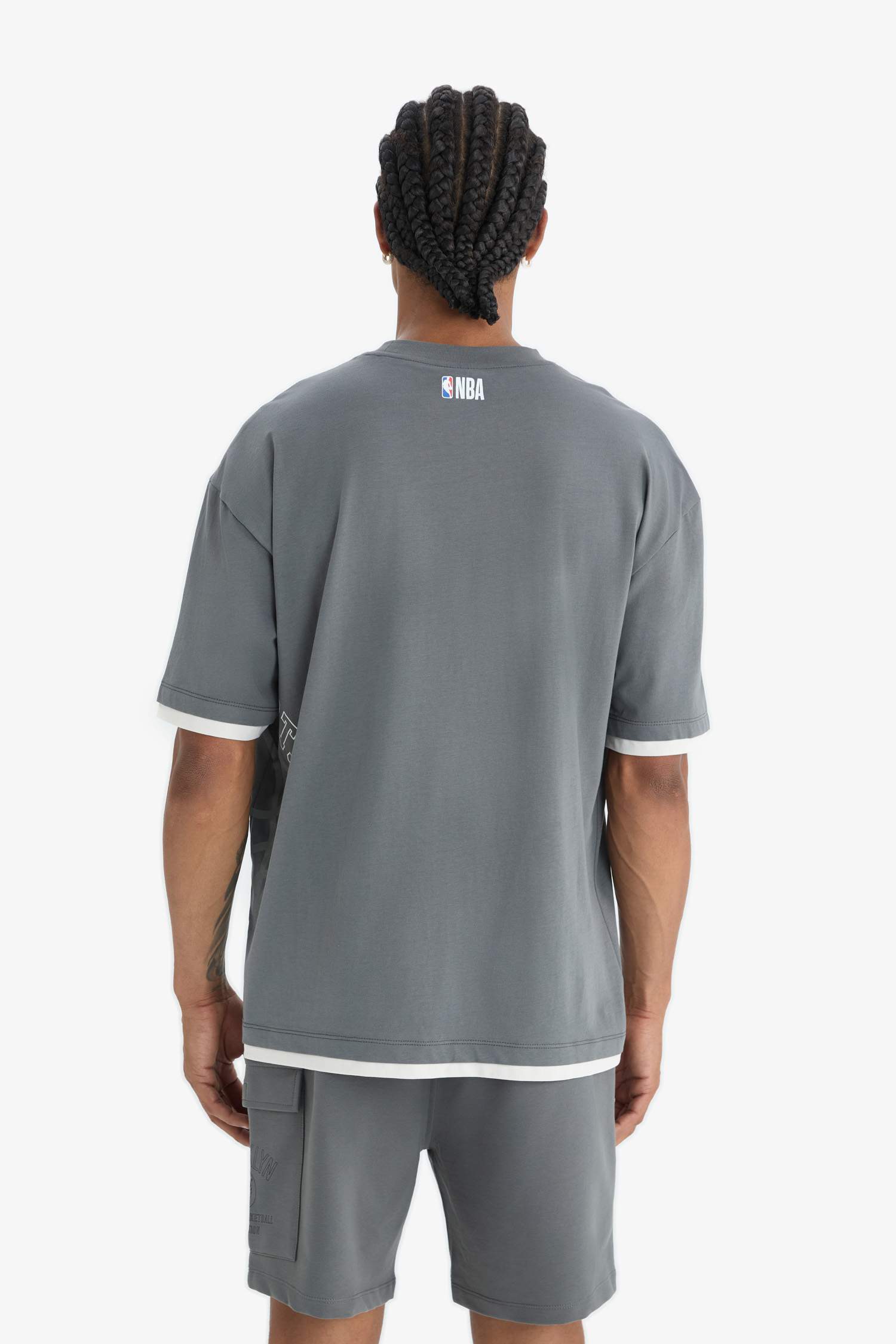 DeFactoFit NBA Brooklyn Nets Oversize Geniş Kalıp Bisiklet Yaka Kısa Kollu Tişört