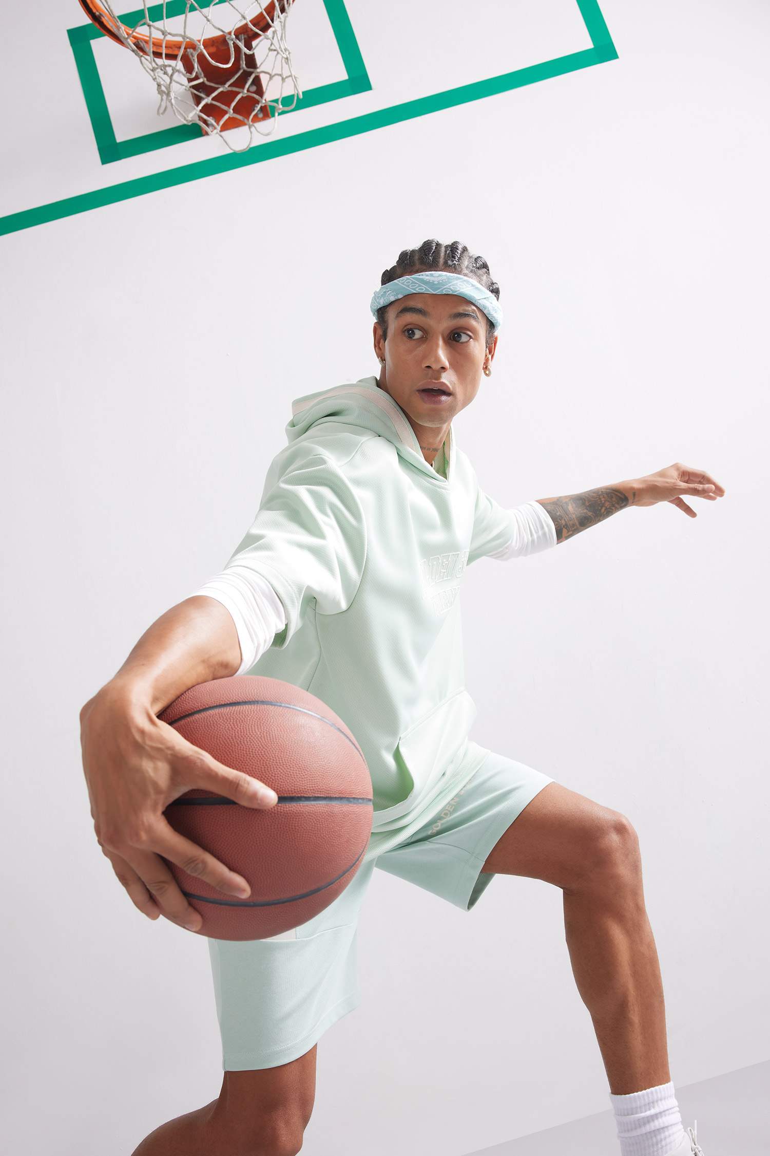 DeFactoFit NBA Golden State Warriors Oversize Geniş Kalıp Kapüşonlu Waffle Kısa Kollu Tişört