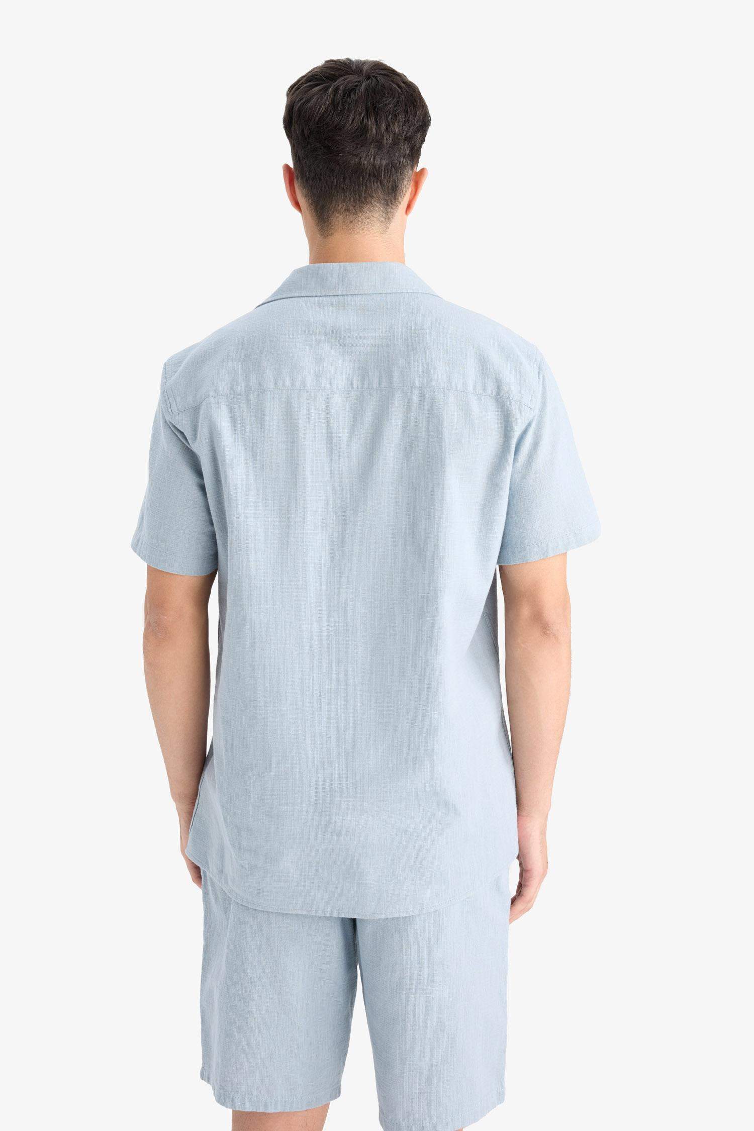 %100 Pamuk Regular Fit Polo Yaka Yazlık Kısa Kollu Gömlek