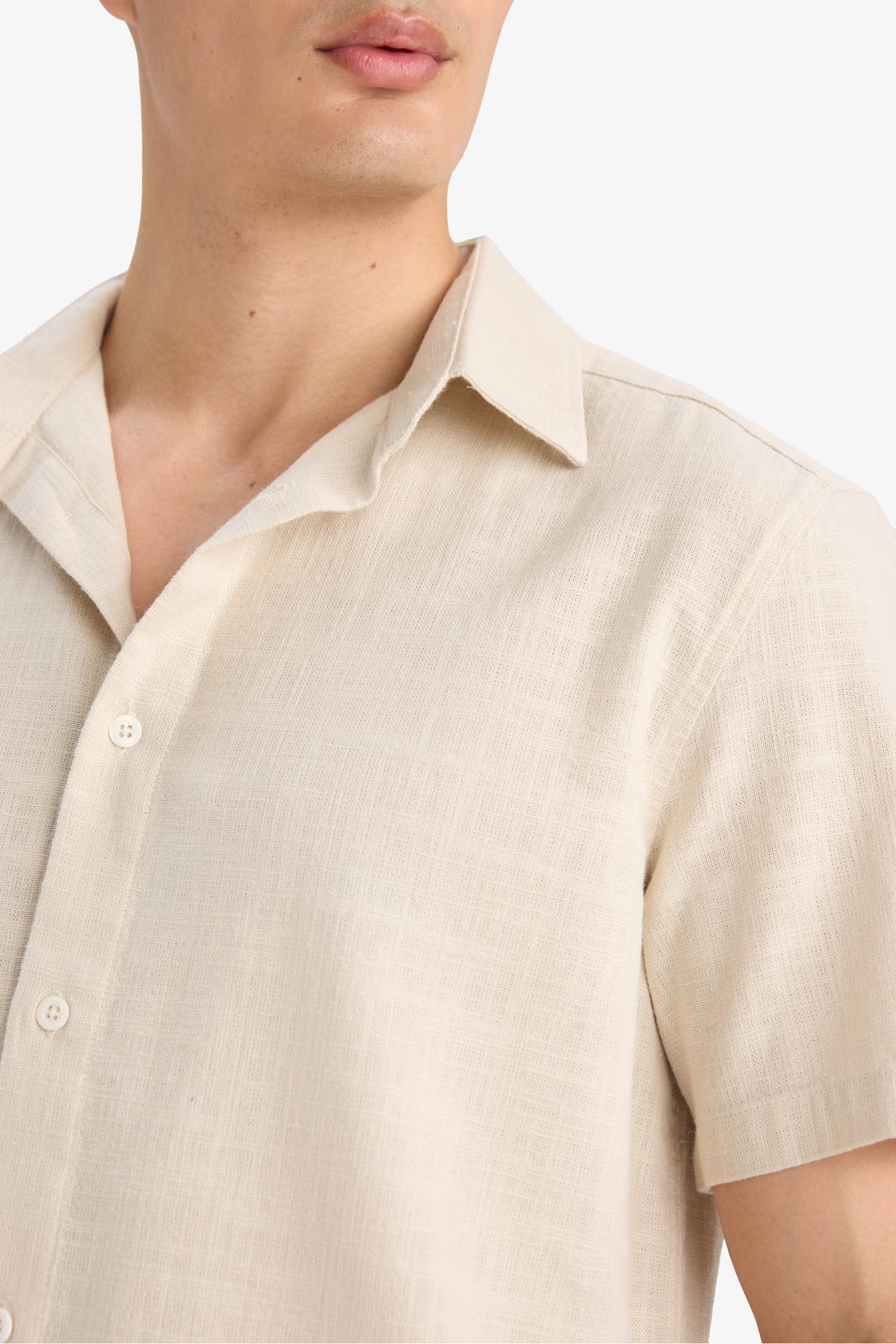 %100 Pamuk Regular Fit Polo Yaka Yazlık Kısa Kollu Gömlek