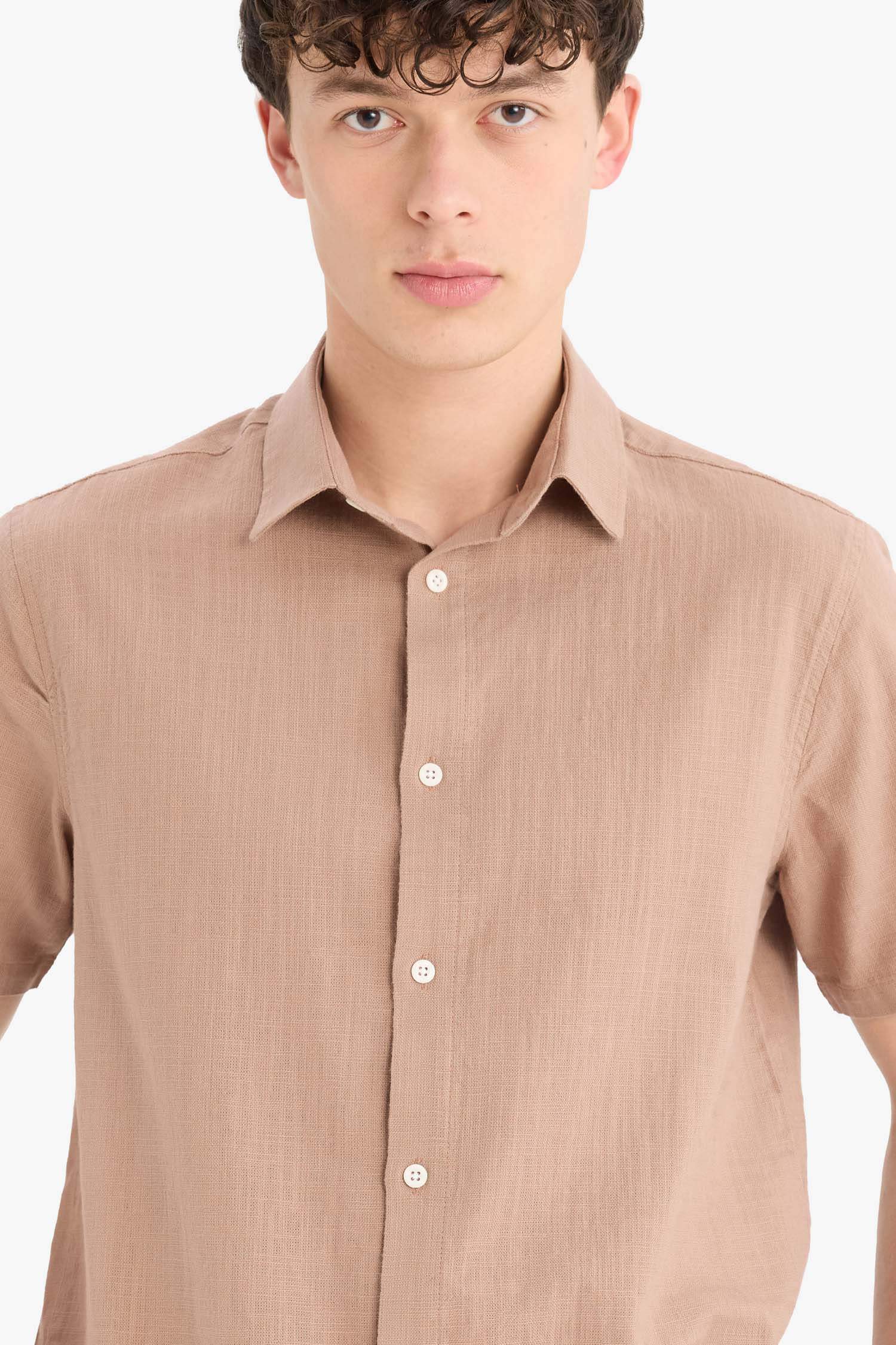 Regular Fit Polo Neck Summer Cotton Shirt