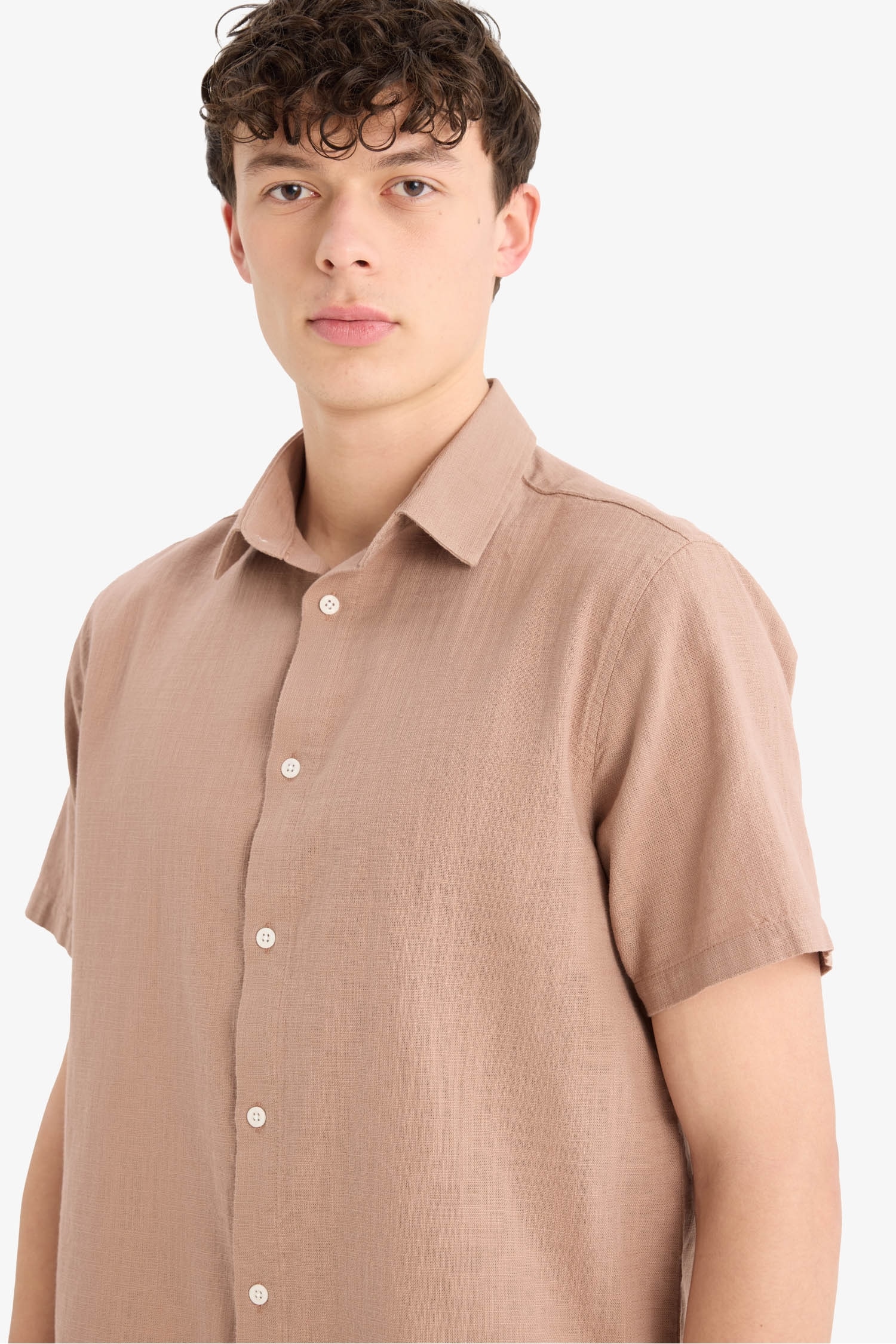 Regular Fit Polo Neck Summer Cotton Shirt
