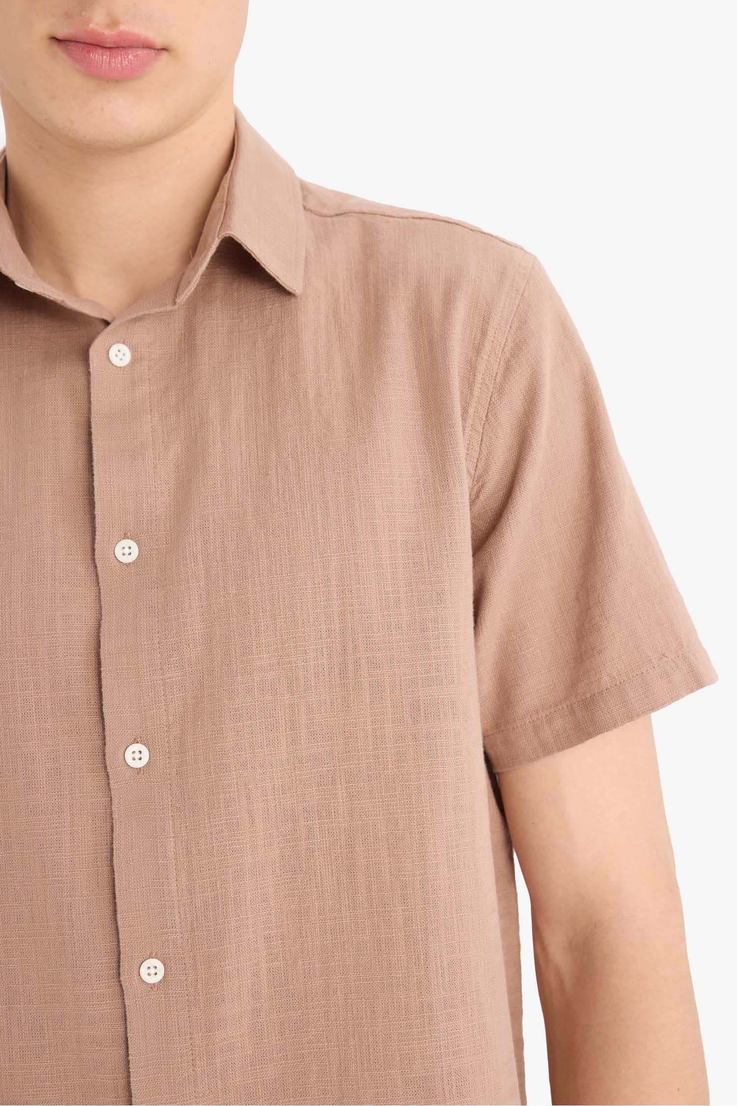 Regular Fit Polo Neck Summer Cotton Shirt