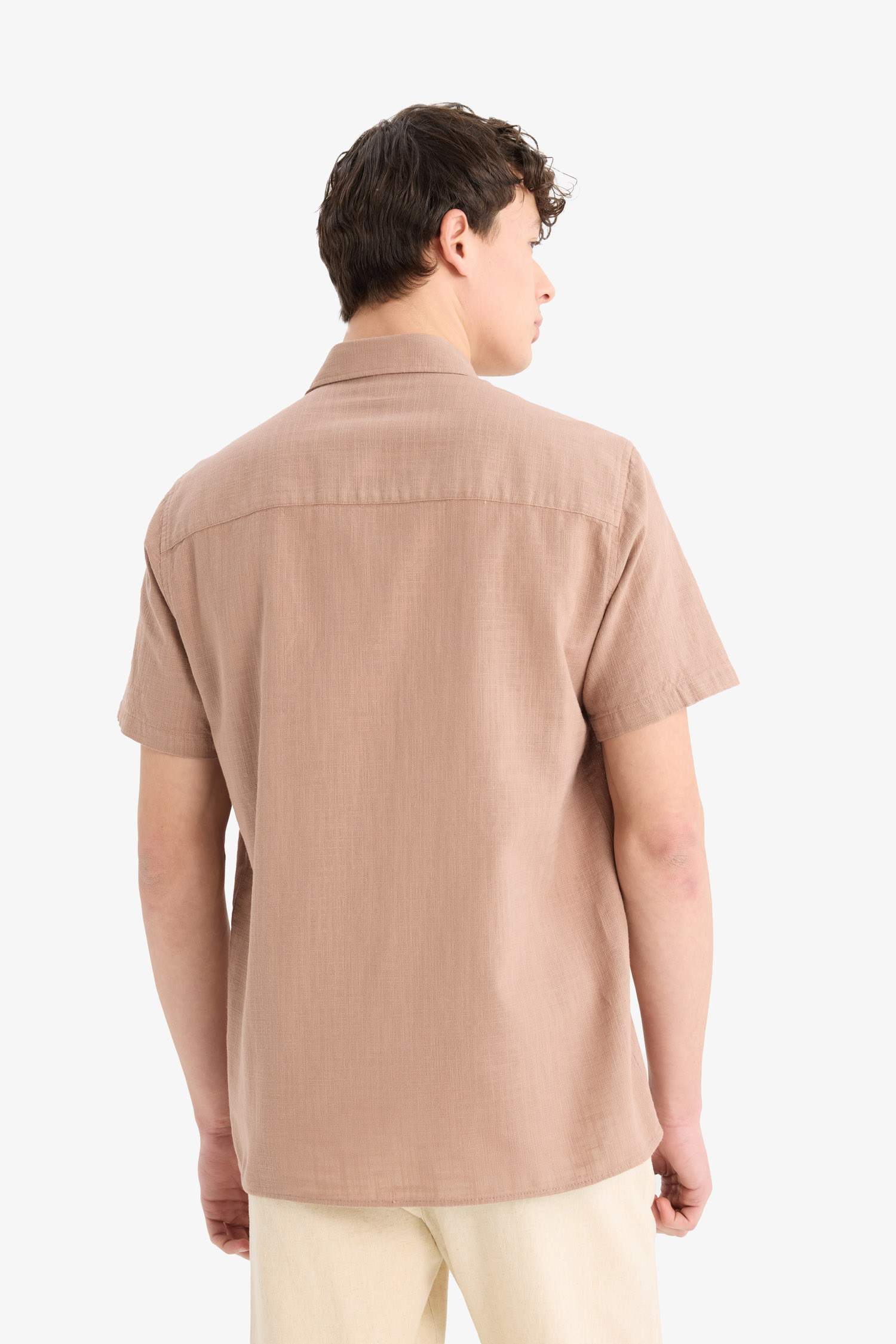 Regular Fit Polo Neck Summer Cotton Shirt