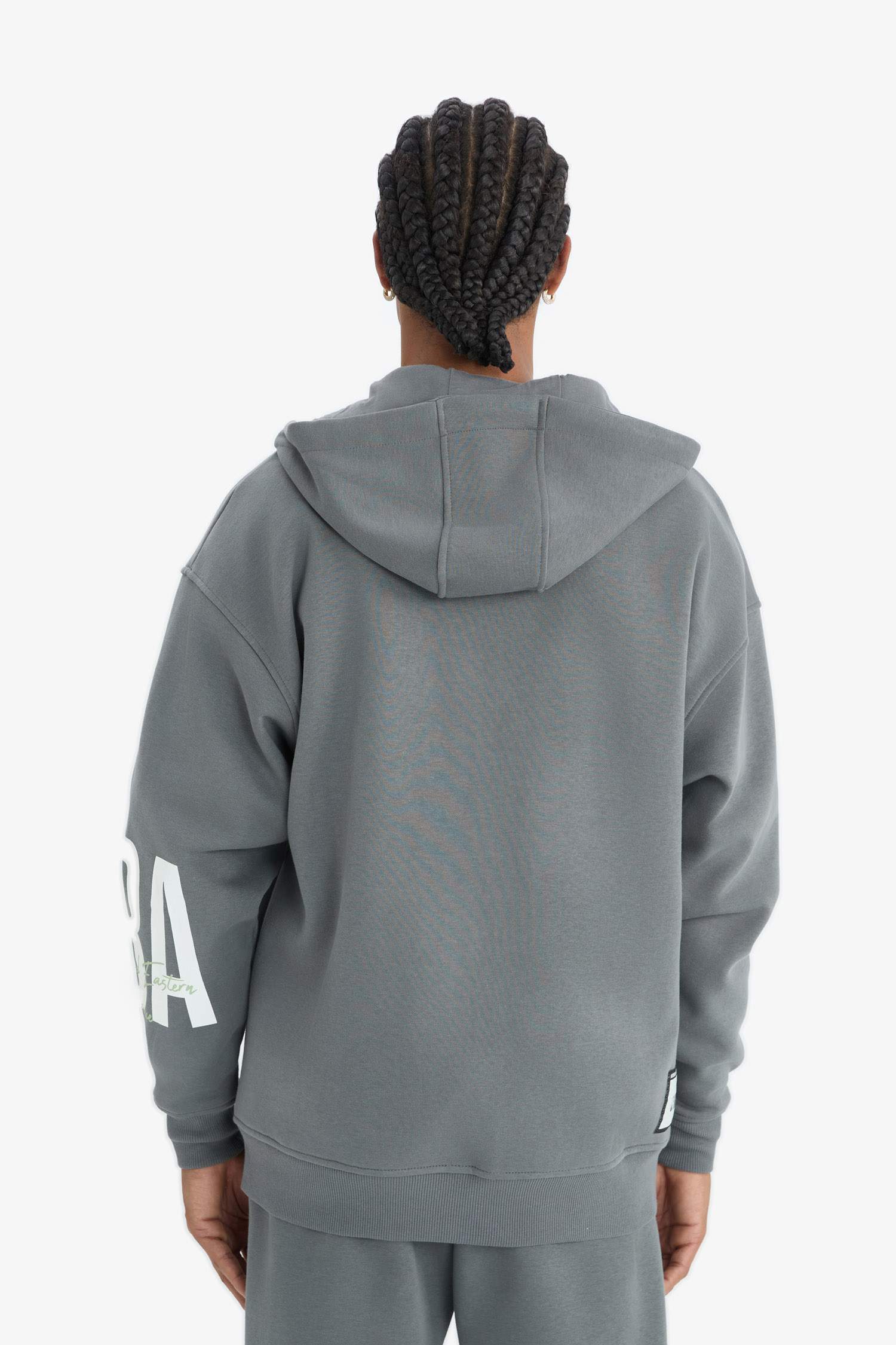 DeFactoFit NBA Wordmark Oversize Geniş Kalıp Cepli Kalın Fermuarlı Sweatshirt