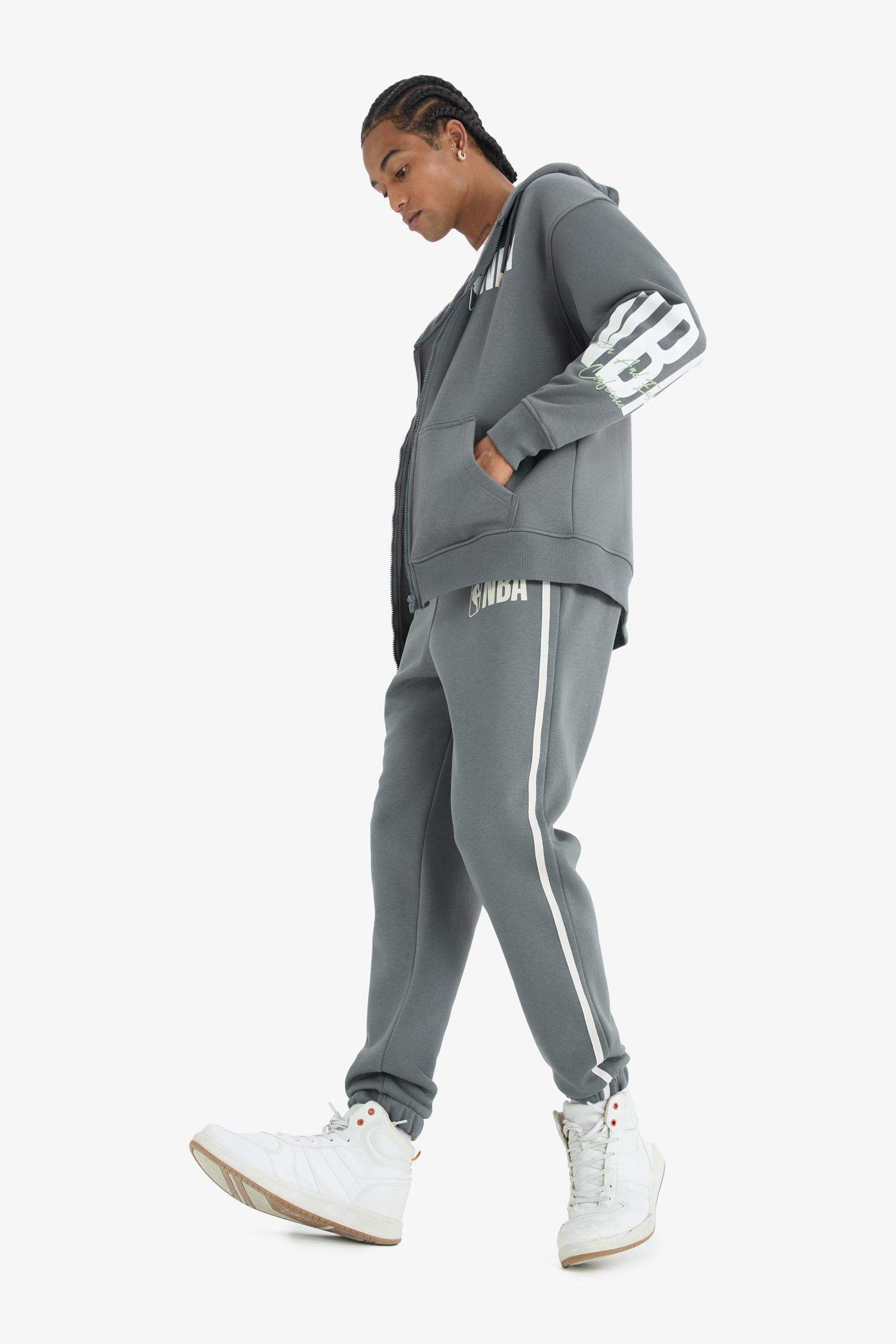 NBA Wordmark Kalın Jogger Eşofman Altı Standart Fit Beli Bağcıklı Cepli