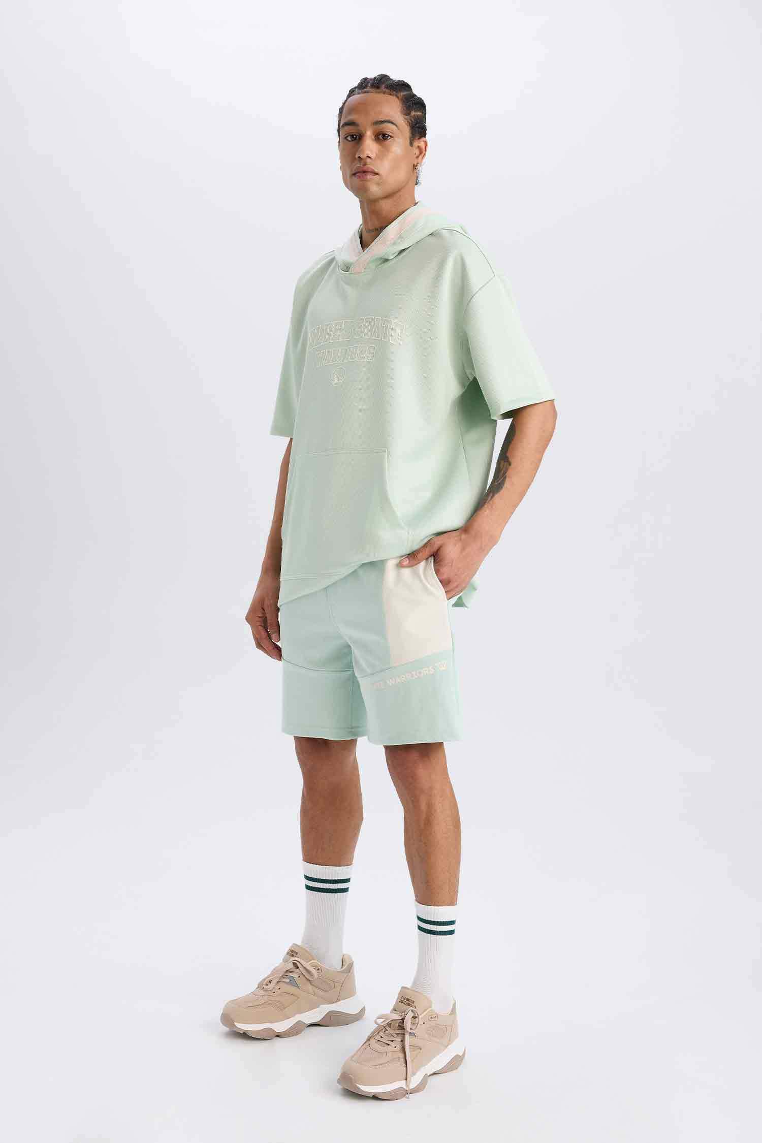 DeFactoFit NBA Golden State Warriors Standart Fit Kısa Paça Şort