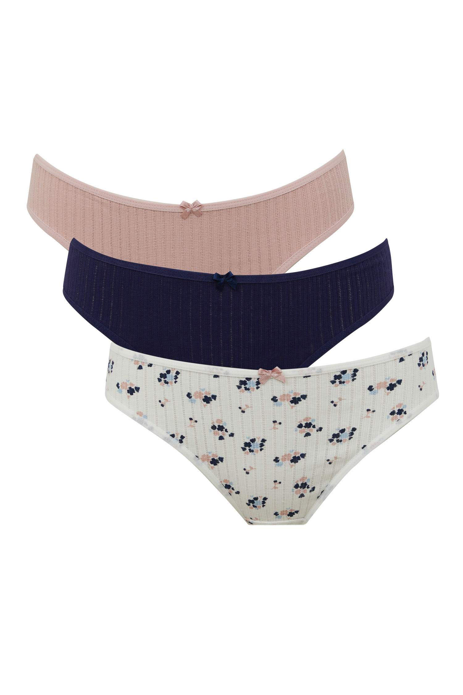 Desenli 3'lü Paketli Slip Külot