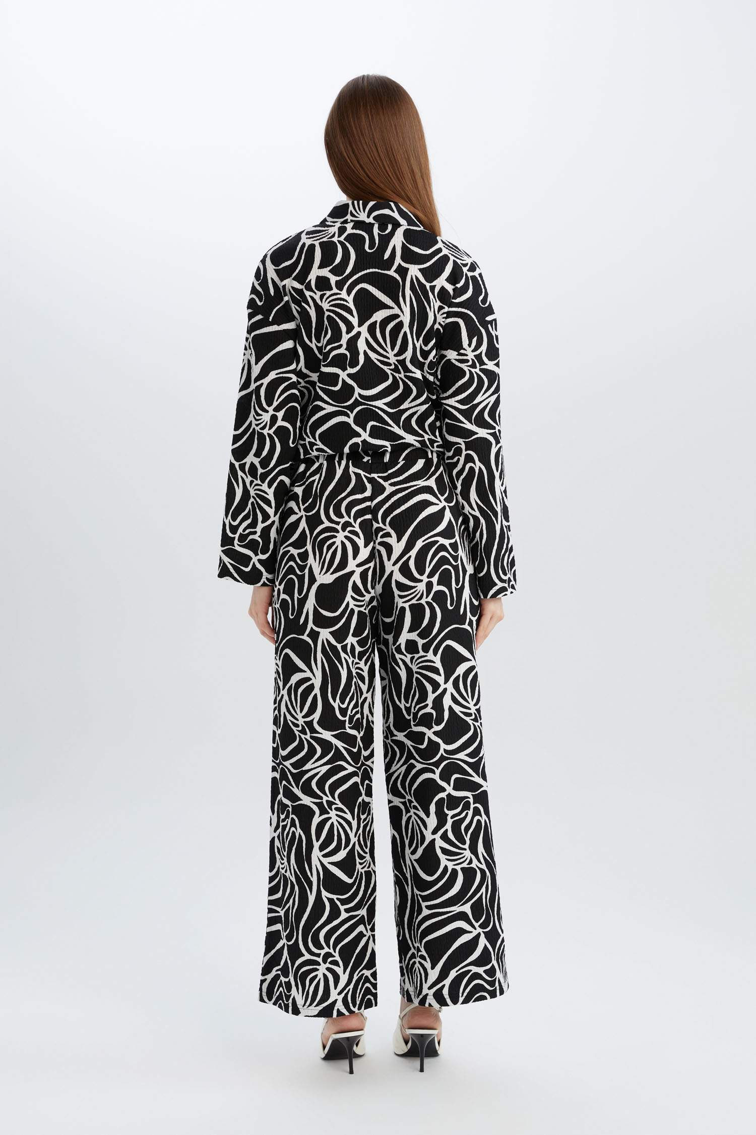 Regular Fit Desenli Bürümcük Pantolon