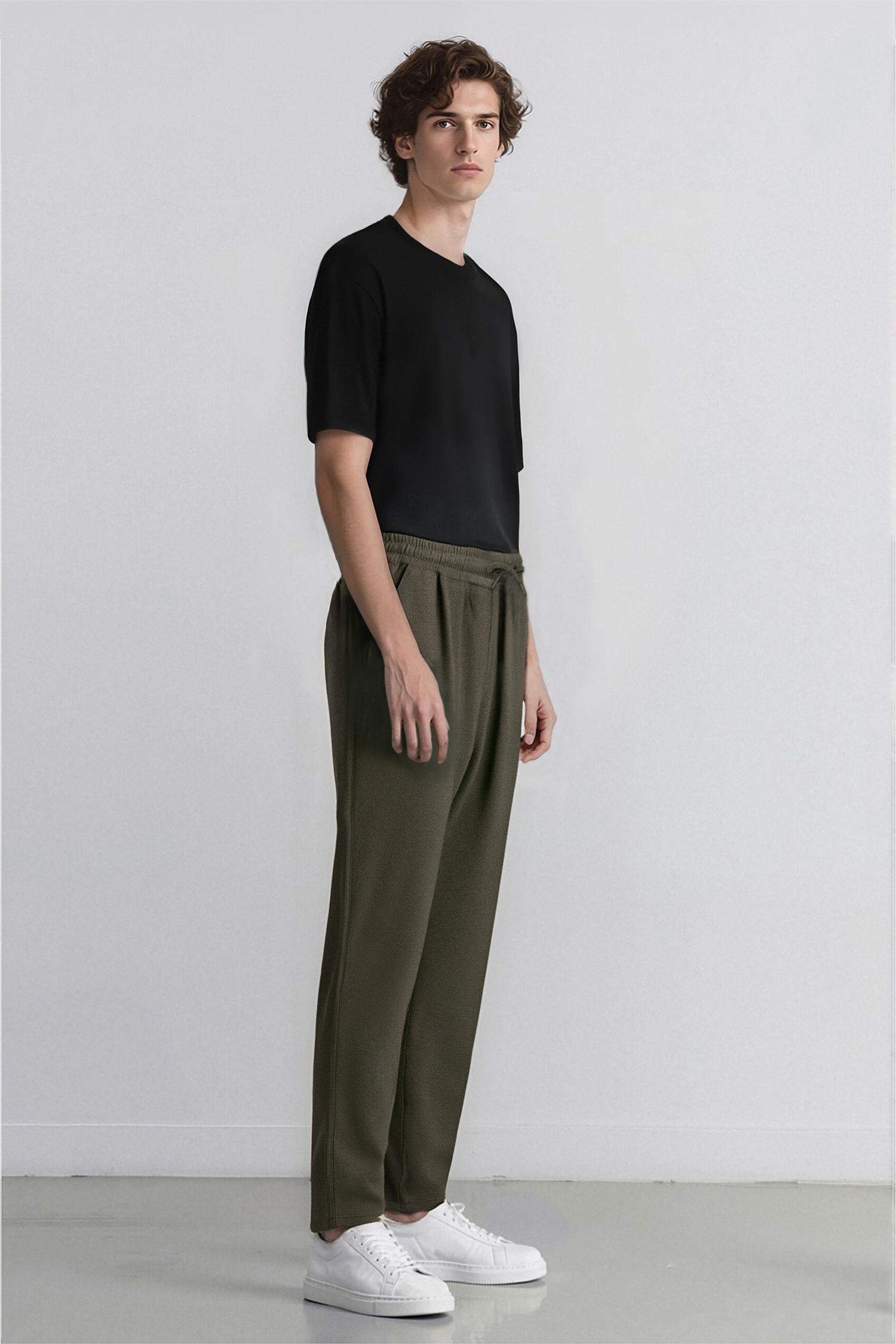 Jogger Pantolon Beli Bağcıklı Cepli Düz Paça