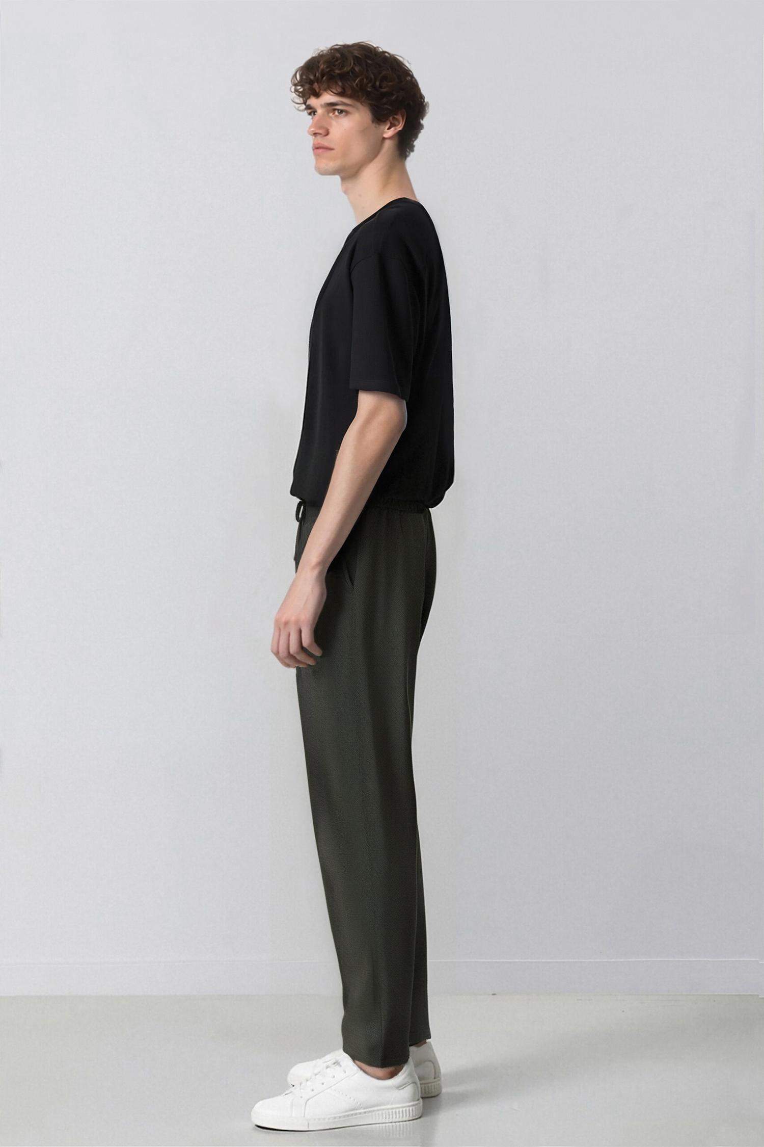 Jogger Pantolon Beli Bağcıklı Cepli Düz Paça