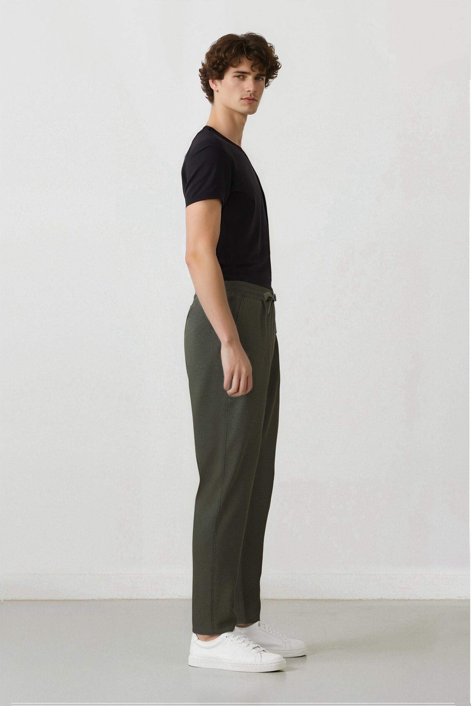 Jogger Pantolon Beli Bağcıklı Cepli Düz Paça