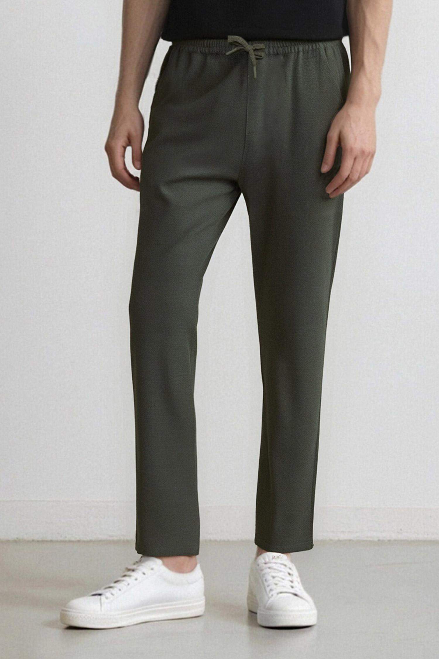 Jogger Pantolon Beli Bağcıklı Cepli Düz Paça