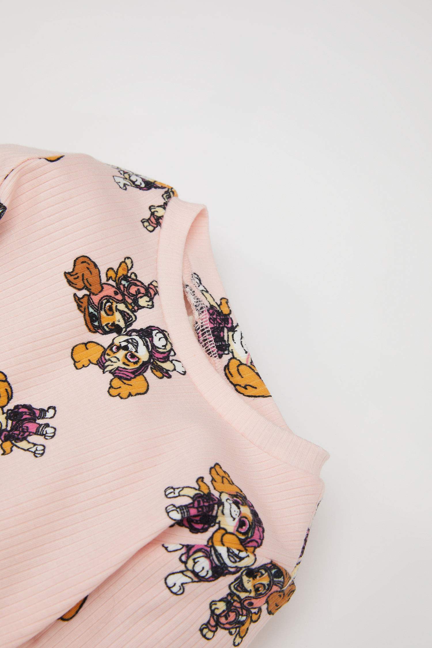 Kız Bebek Pijama Takımı Paw Patrol Uzun Kollu Fitilli Kaşkorse Üst Beli Lastikli Alt