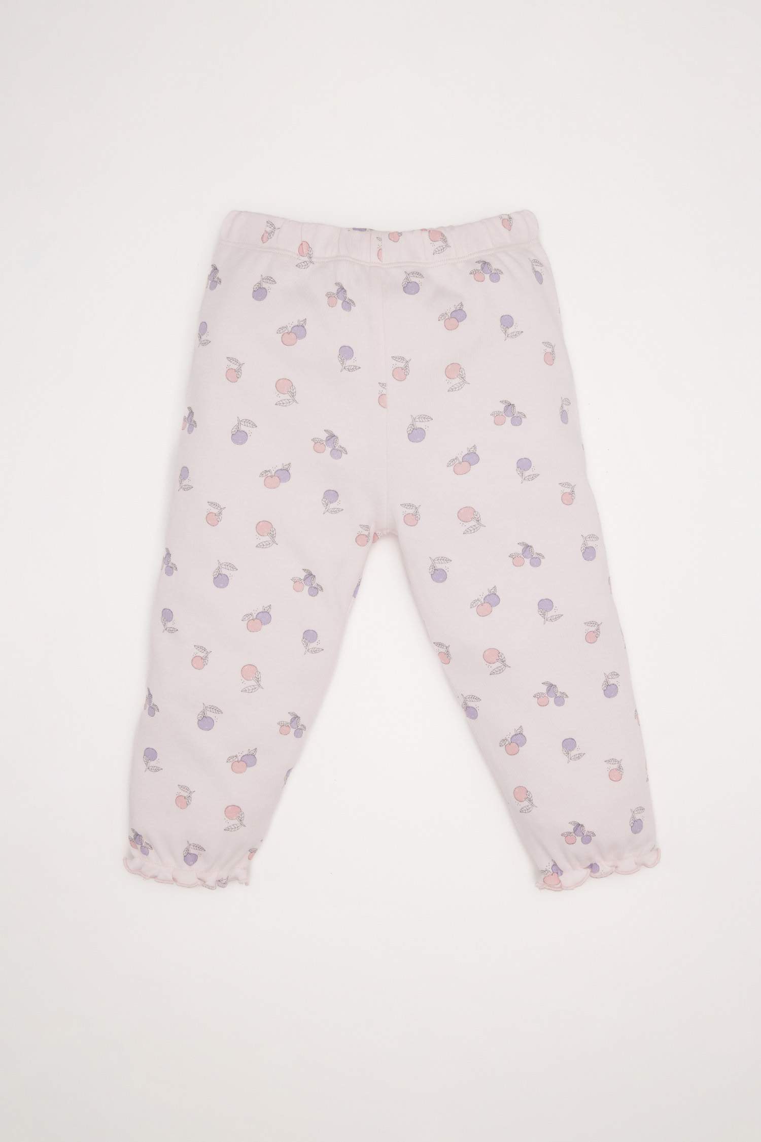 Baby Girl Fruit Patterned Top Long Bottom 2 Piece Pajama Set