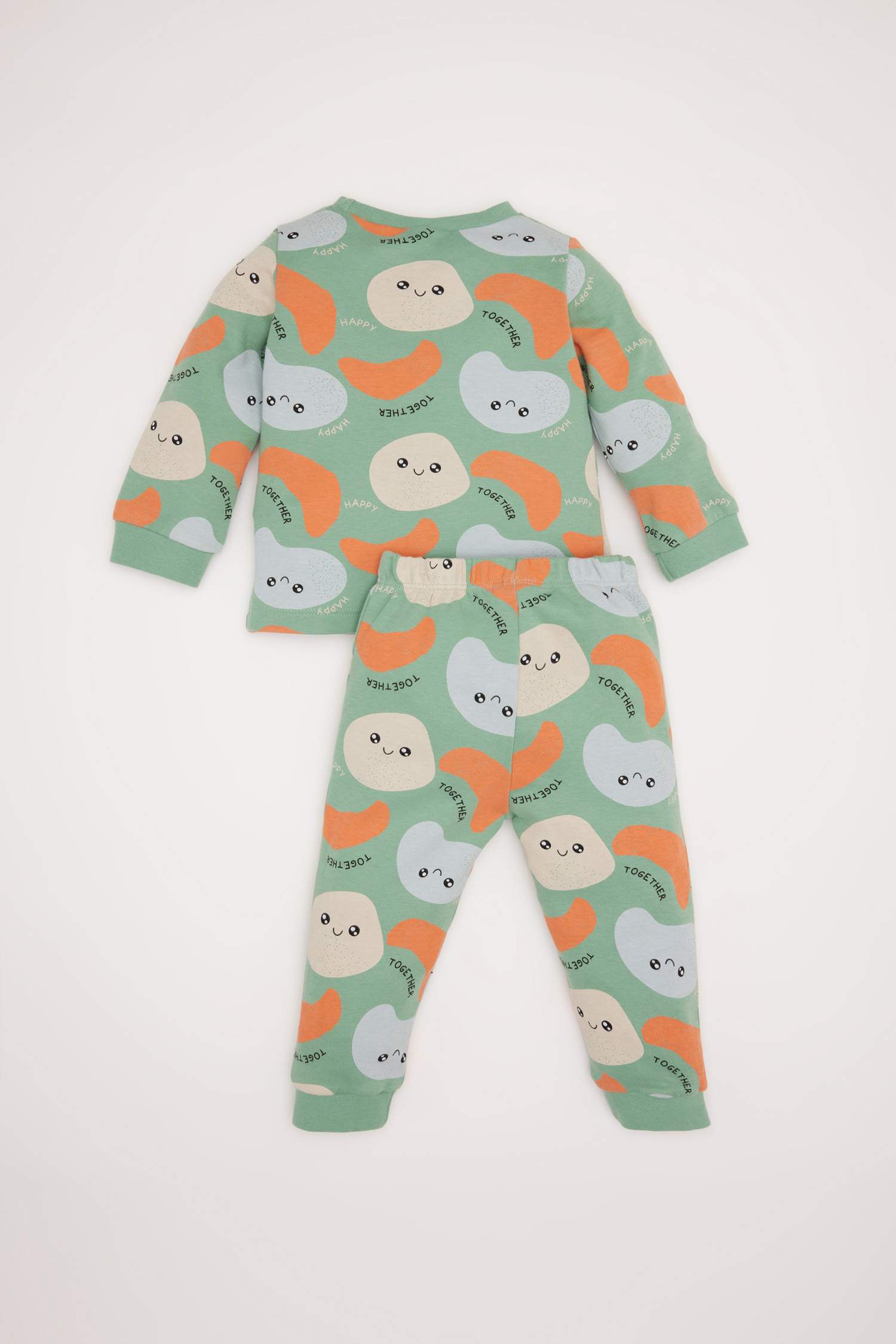 Erkek Bebek Pijama Takımı Desenli Uzun Kollu Üst Uzun Alt