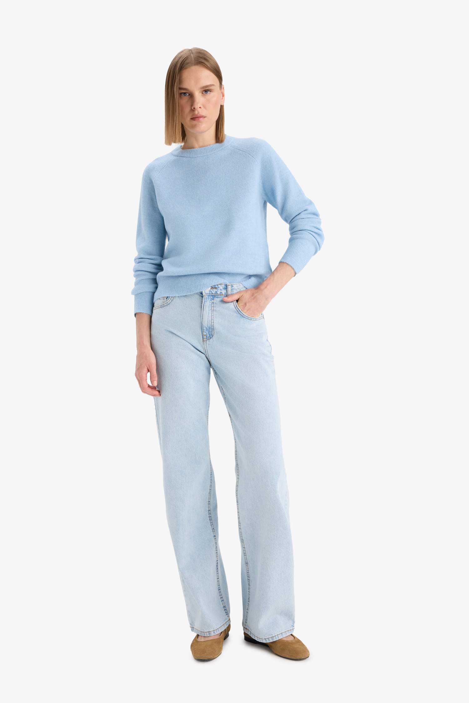 Regular Fit Basic Soft Touch Soft Knit Pullover