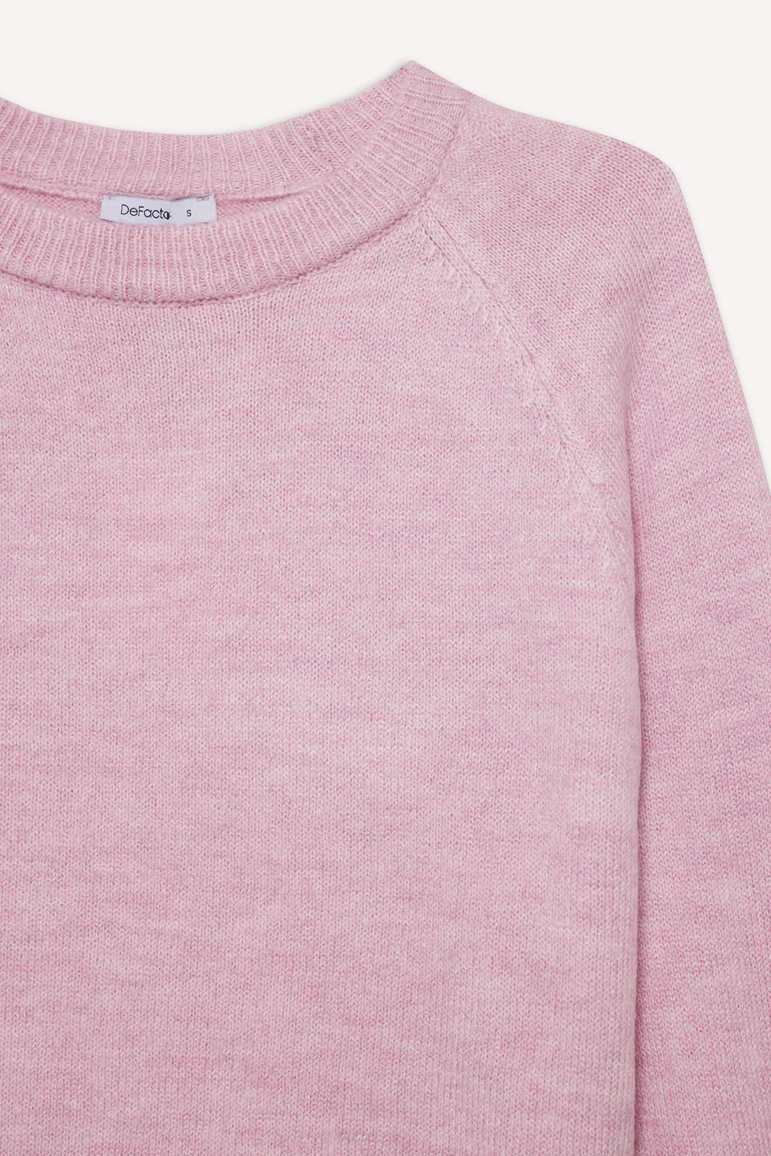 Regular Fit Bisiklet Yaka Basic Düz Soft Touch Yumuşak Triko Kazak