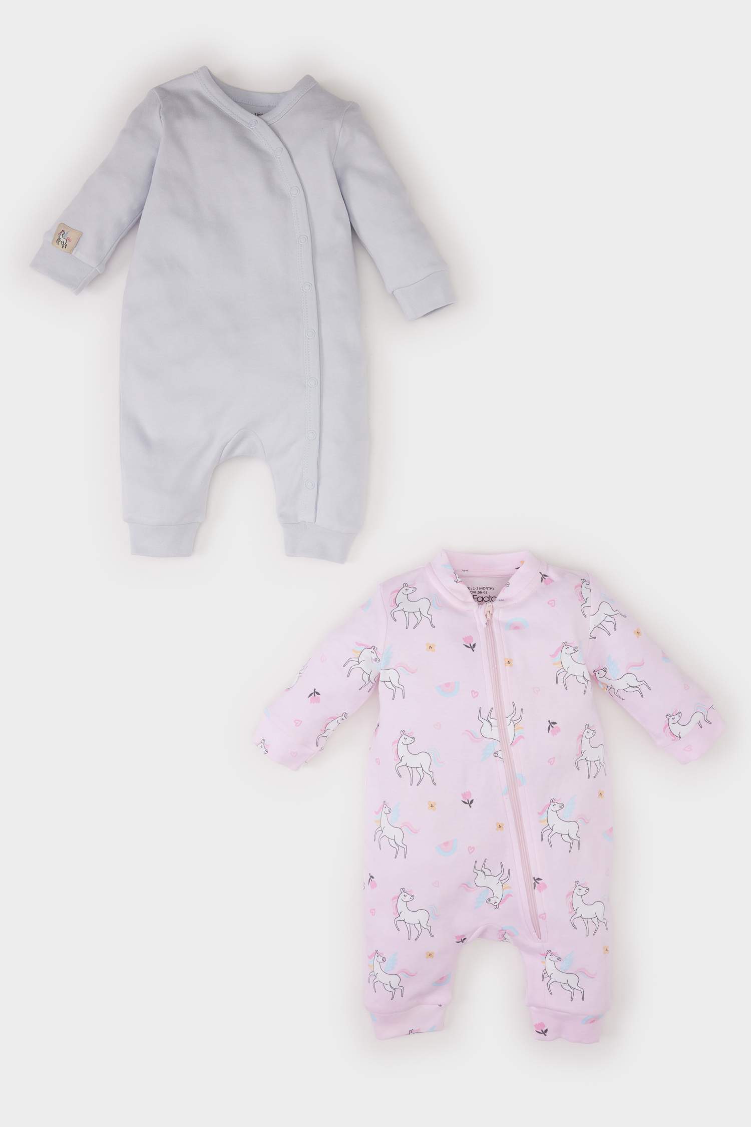 Girl Baby Newborn Unicorn Printed 2 Piece Long Sleeve Jumpsuit