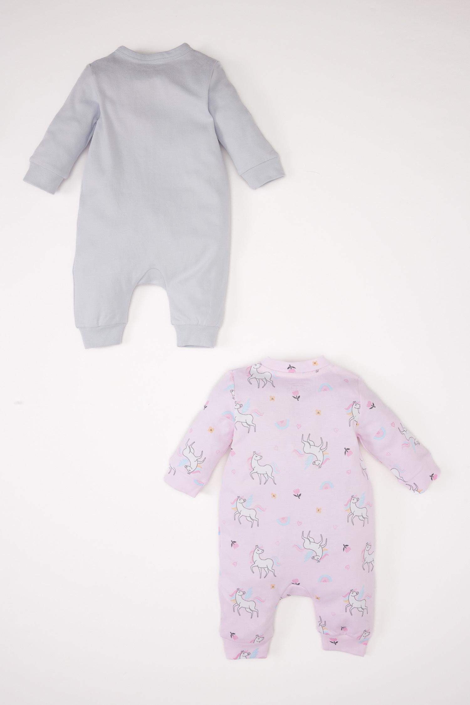 Girl Baby Newborn Unicorn Printed 2 Piece Long Sleeve Jumpsuit