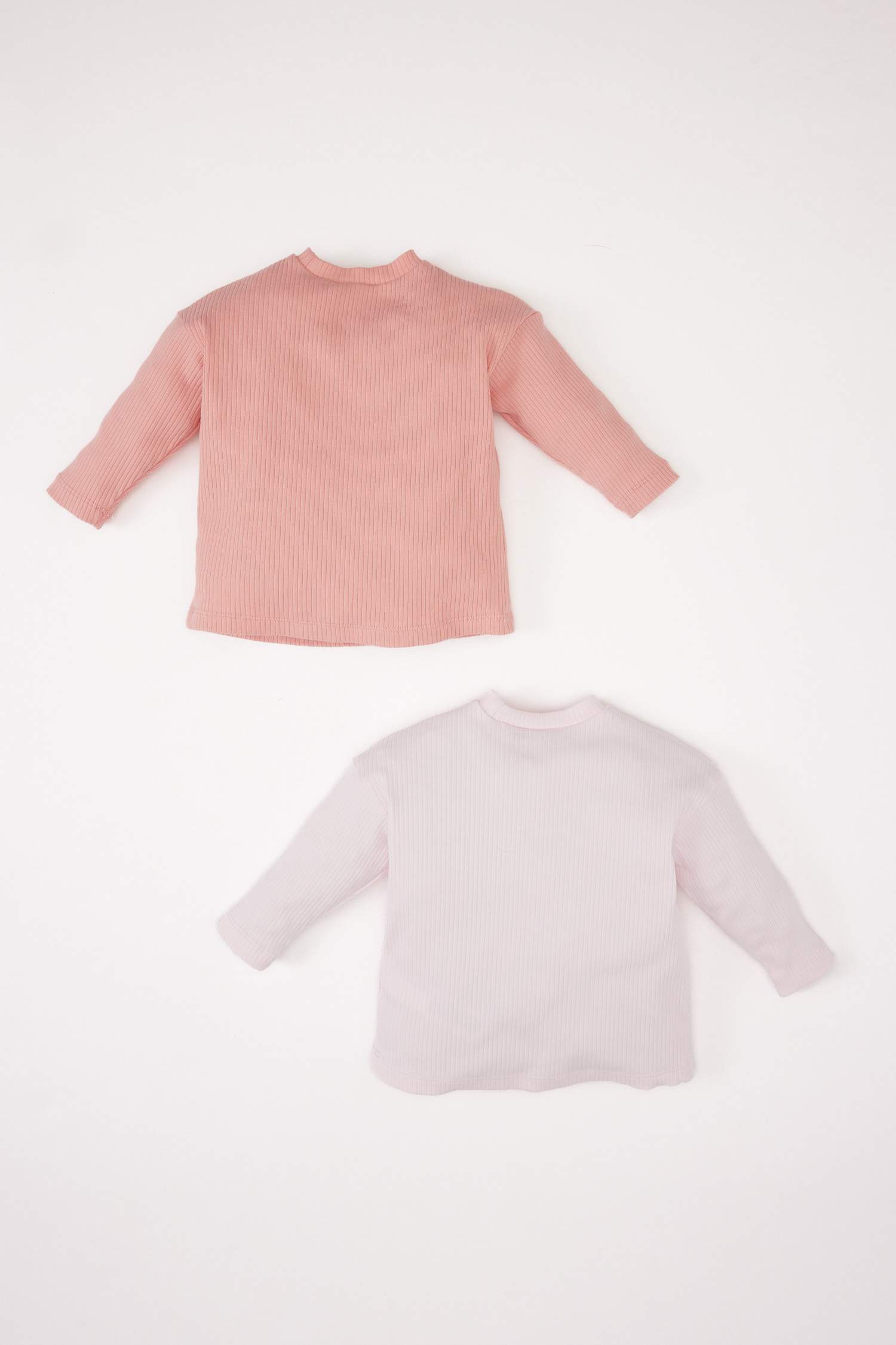 Baby Girl Embroidered Ribbed Camisole 2 Piece Long Sleeve T-Shirt