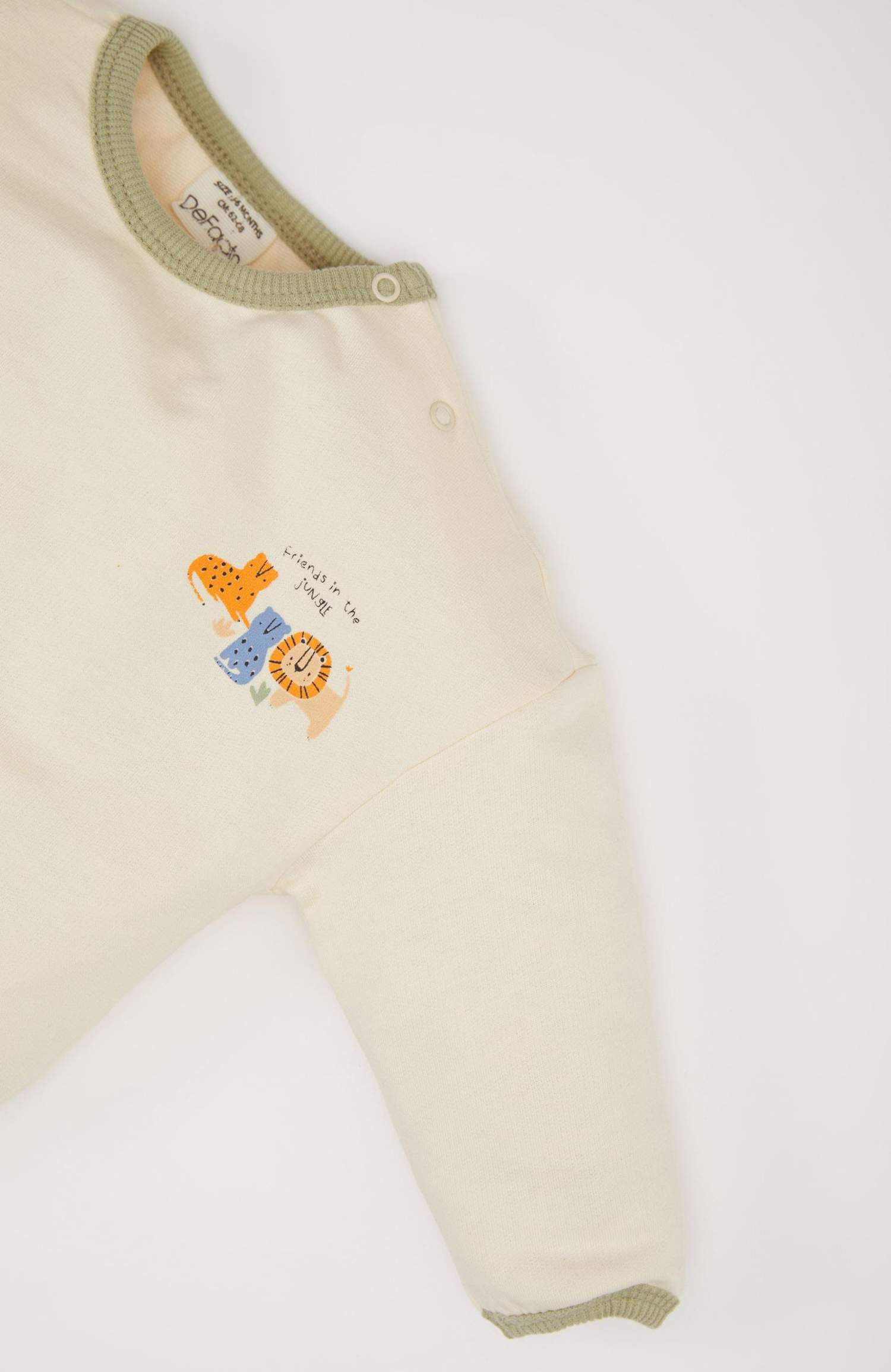 Erkek Bebek 2'li Takım Safari Baskılı Uzun Kollu Sweatshirt Beli Lastikli Eşofman Altı