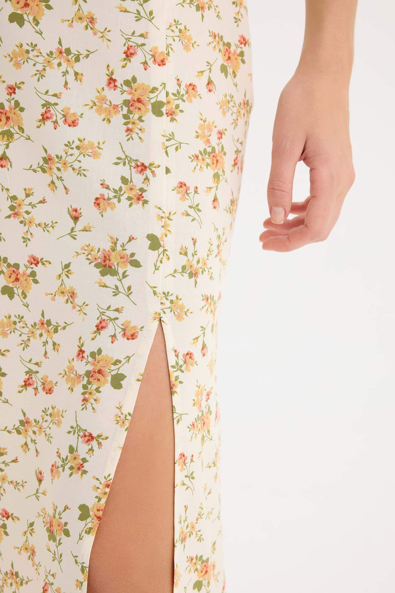 гүлді a сызығы орташа ұзындық Тоқылған юбка