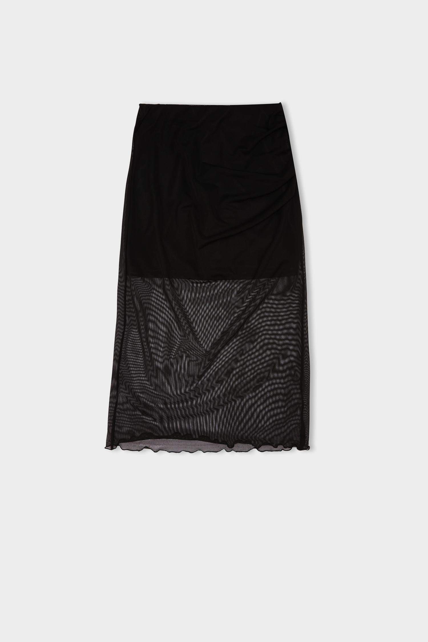 تنورة ميدي ميش تنورة بنسل بخصر عادي