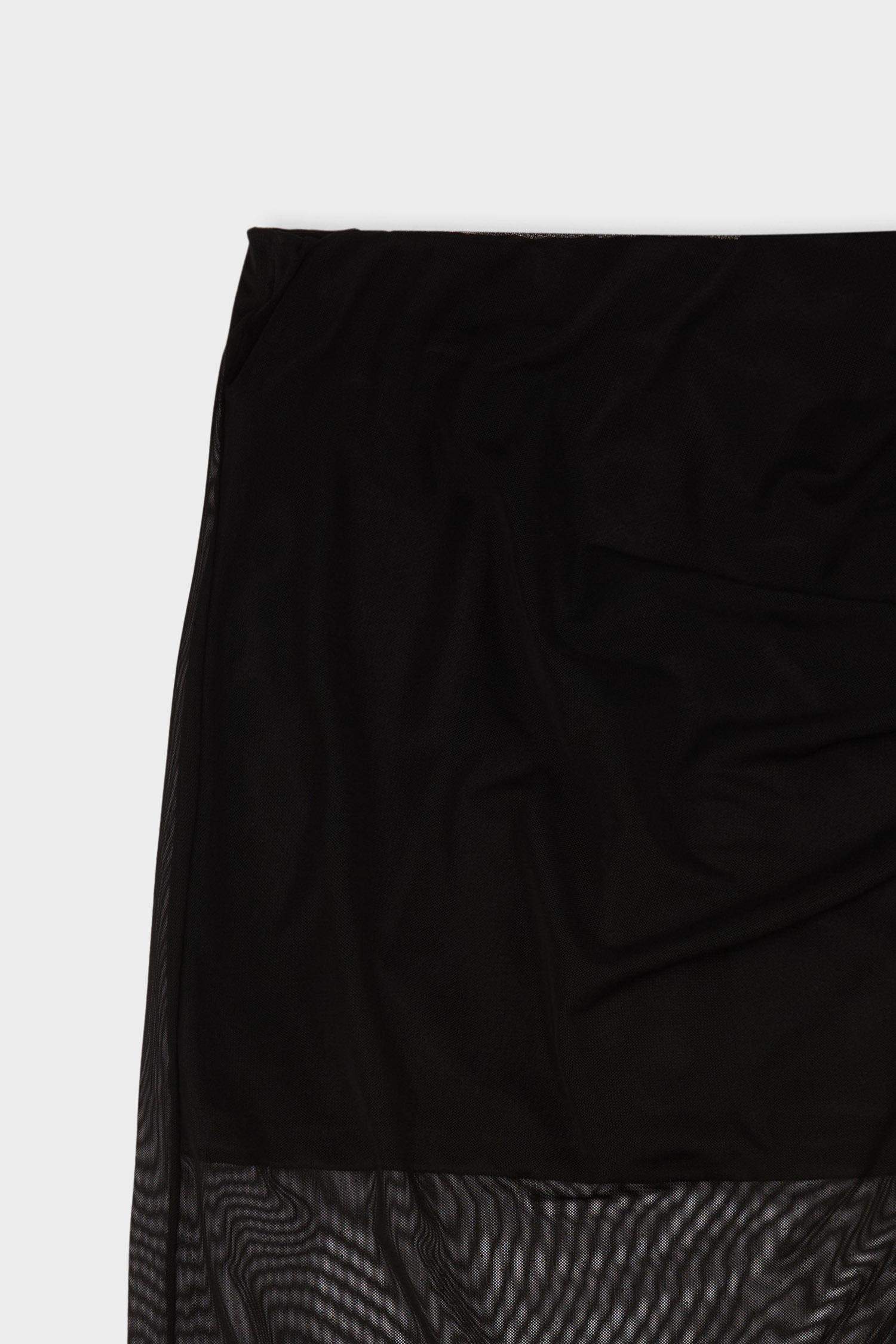 تنورة ميدي ميش تنورة بنسل بخصر عادي