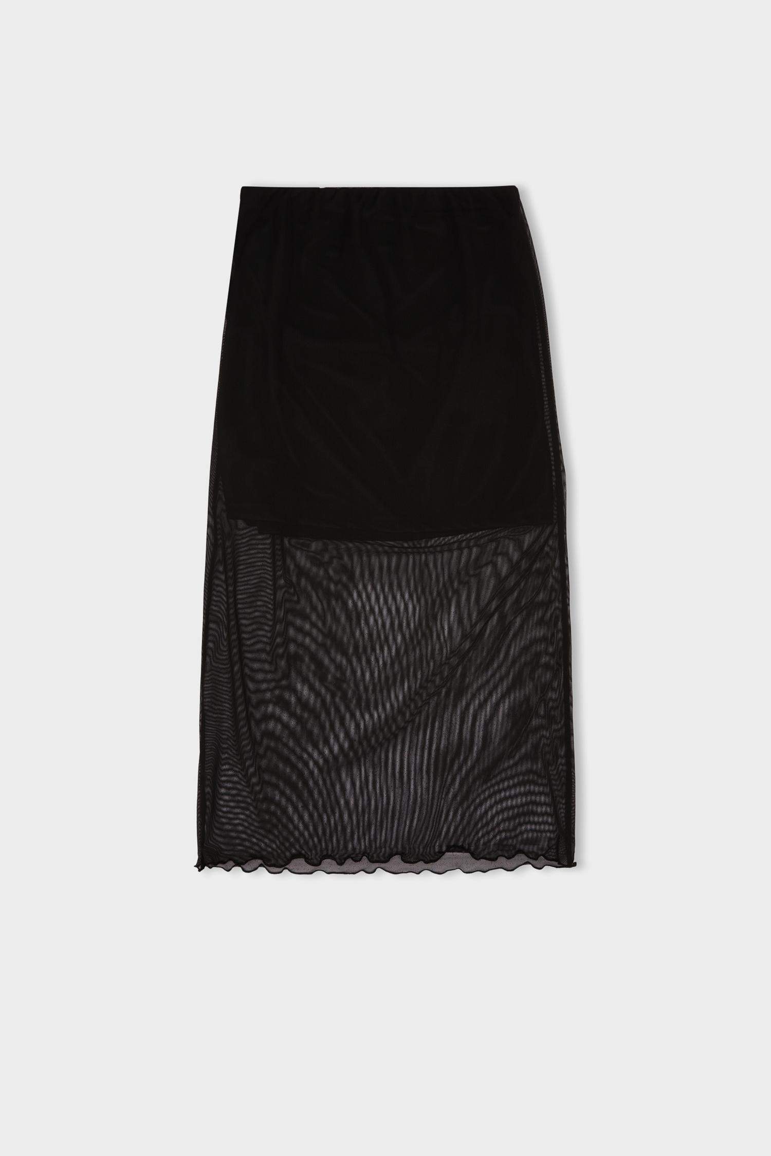 تنورة ميدي ميش تنورة بنسل بخصر عادي