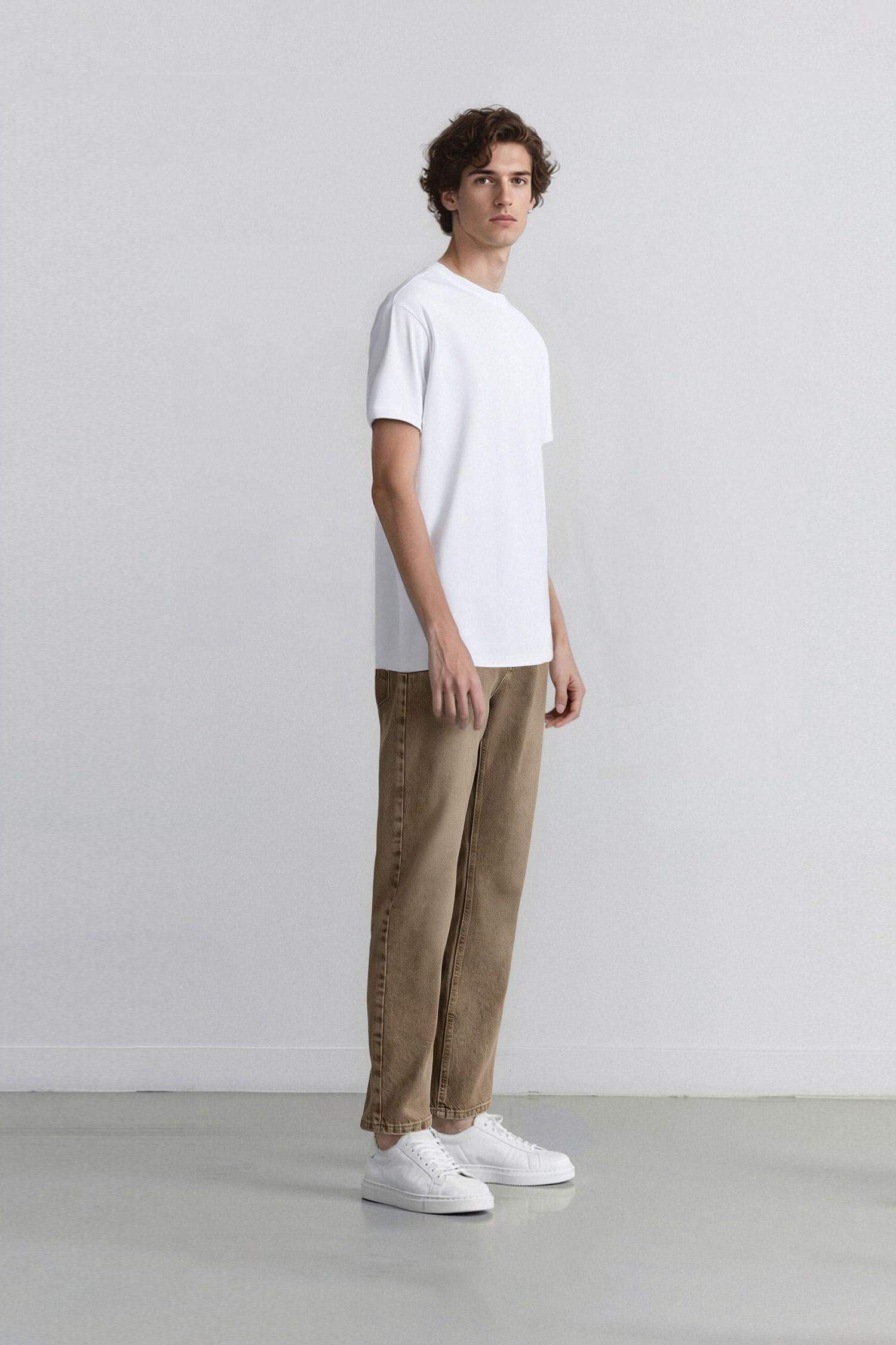 %100 Pamuk 90's Slim Fit Dar Kalıp Normal Bel Dar Paça Yıkamalı Jean Pantolon