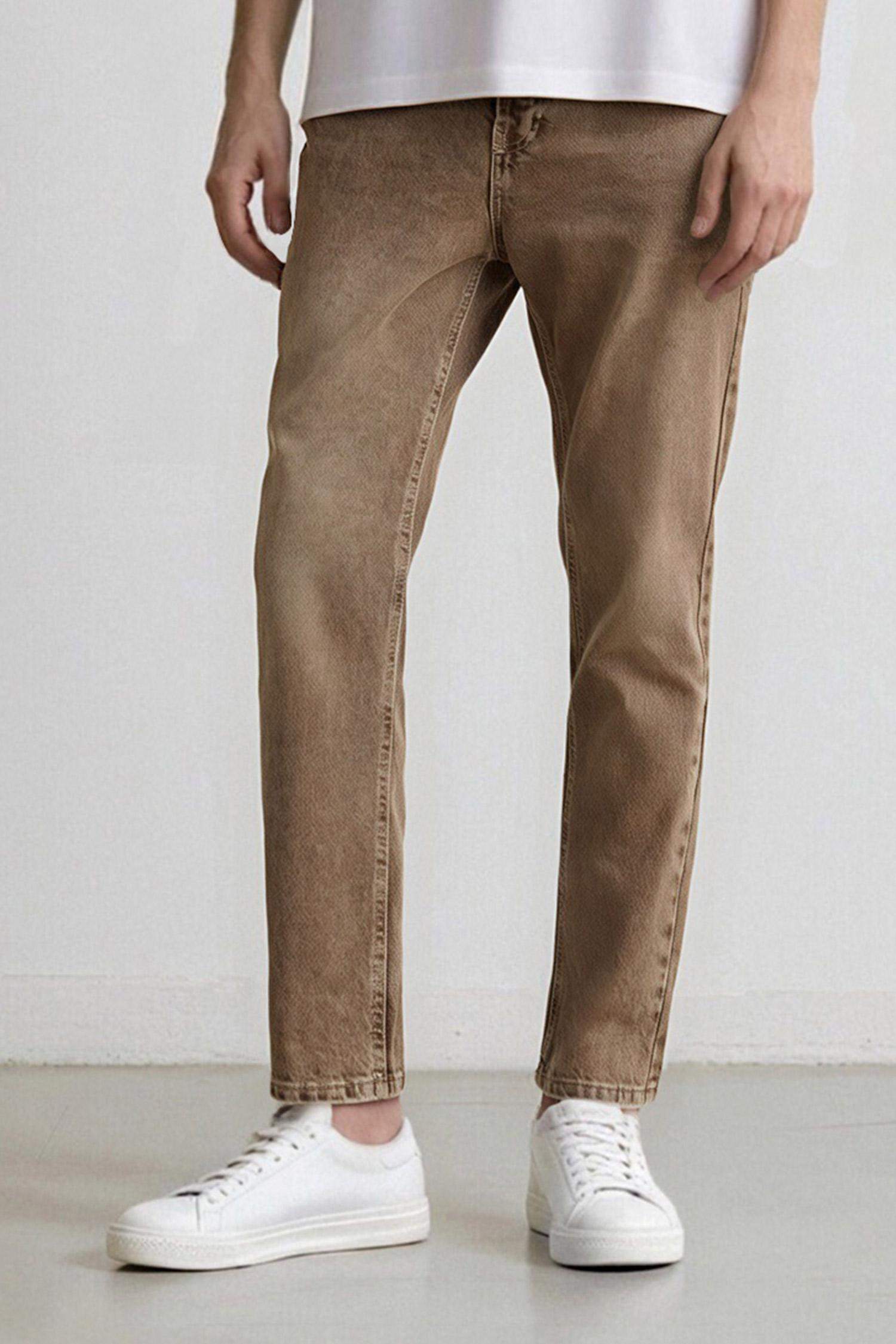 %100 Pamuk 90's Slim Fit Dar Kalıp Normal Bel Dar Paça Yıkamalı Jean Pantolon