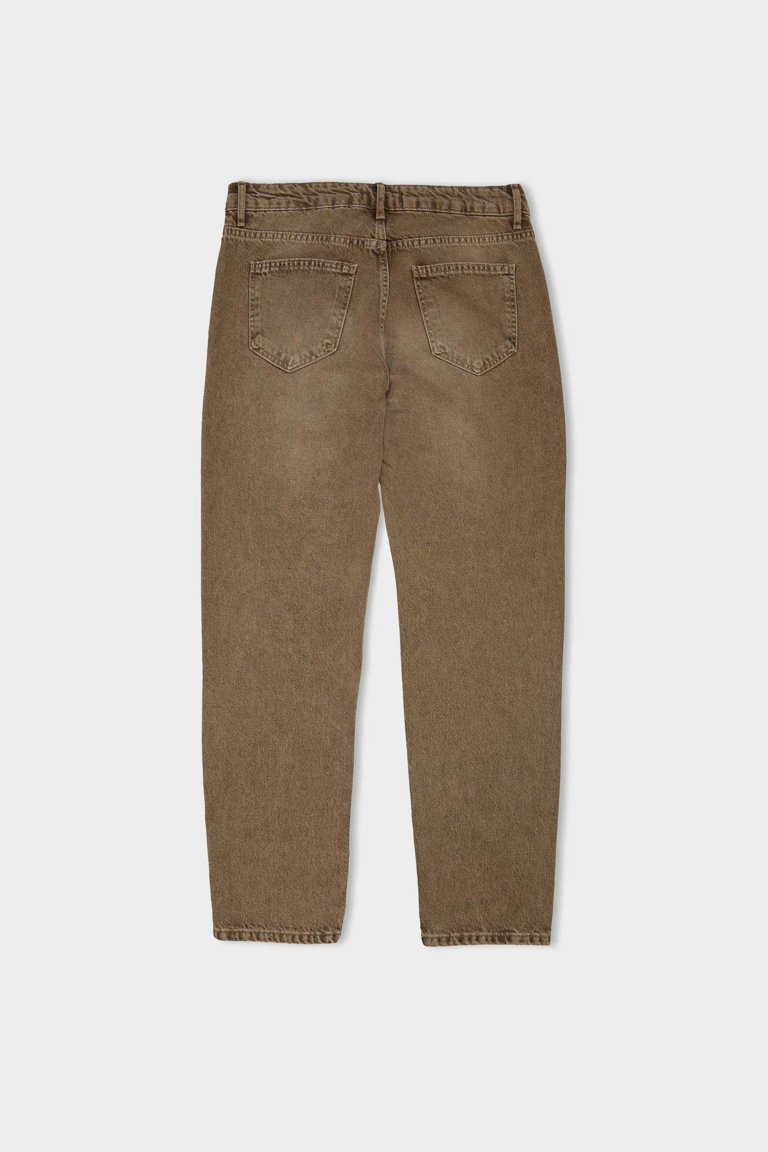 %100 Pamuk 90's Slim Fit Dar Kalıp Normal Bel Dar Paça Yıkamalı Jean Pantolon