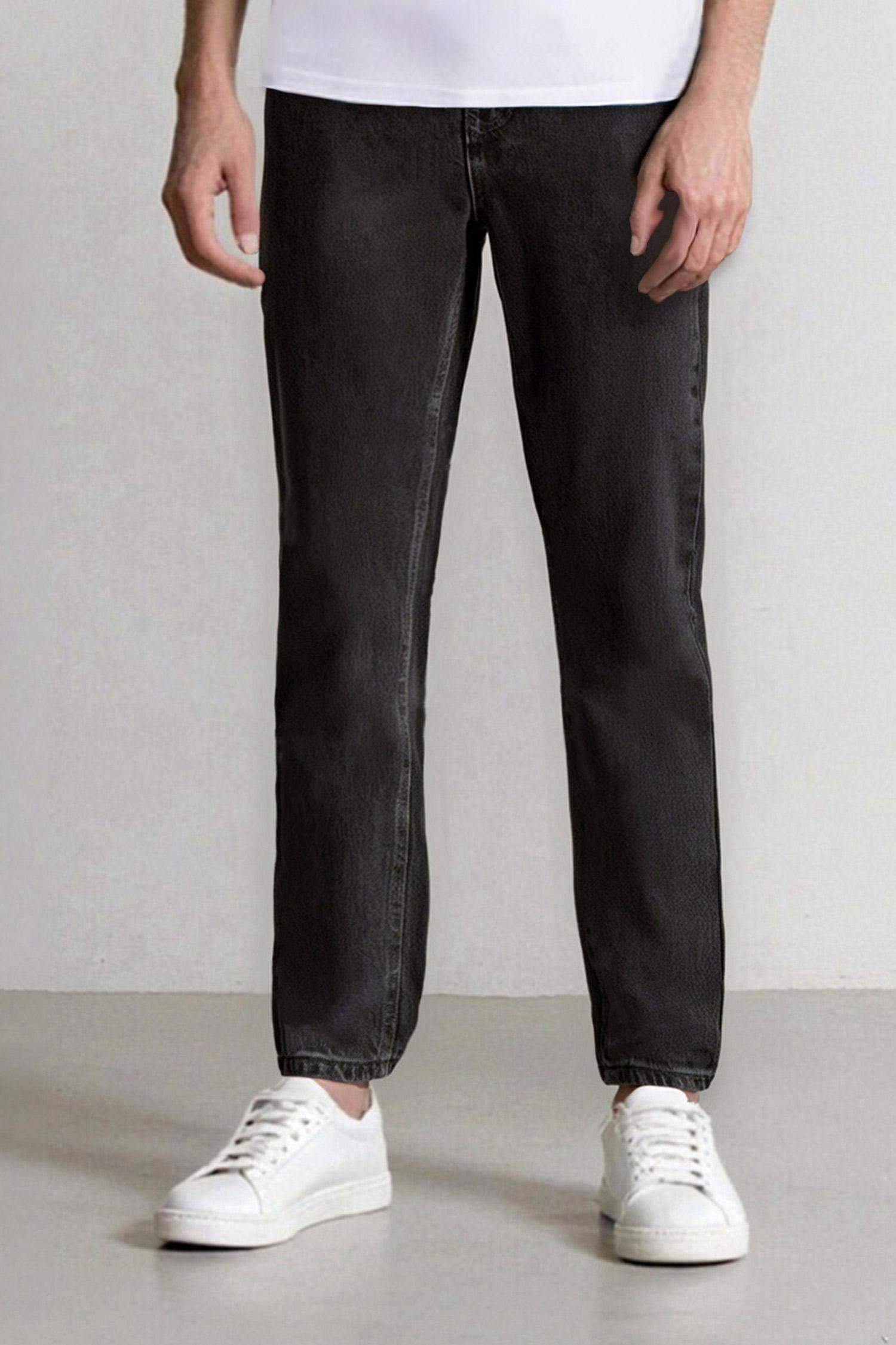 %100 Pamuk Slim Cropped Fit Dar Kalıp Normal Bel Dar Paça Jean Pantolon