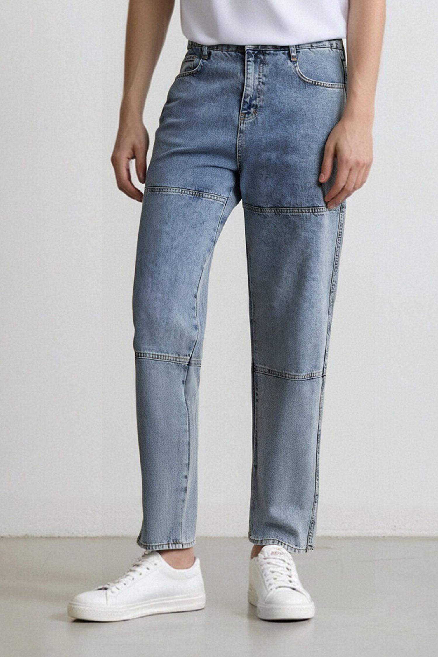 Pantalon en Jean à Coupe décontractée et jambes larges