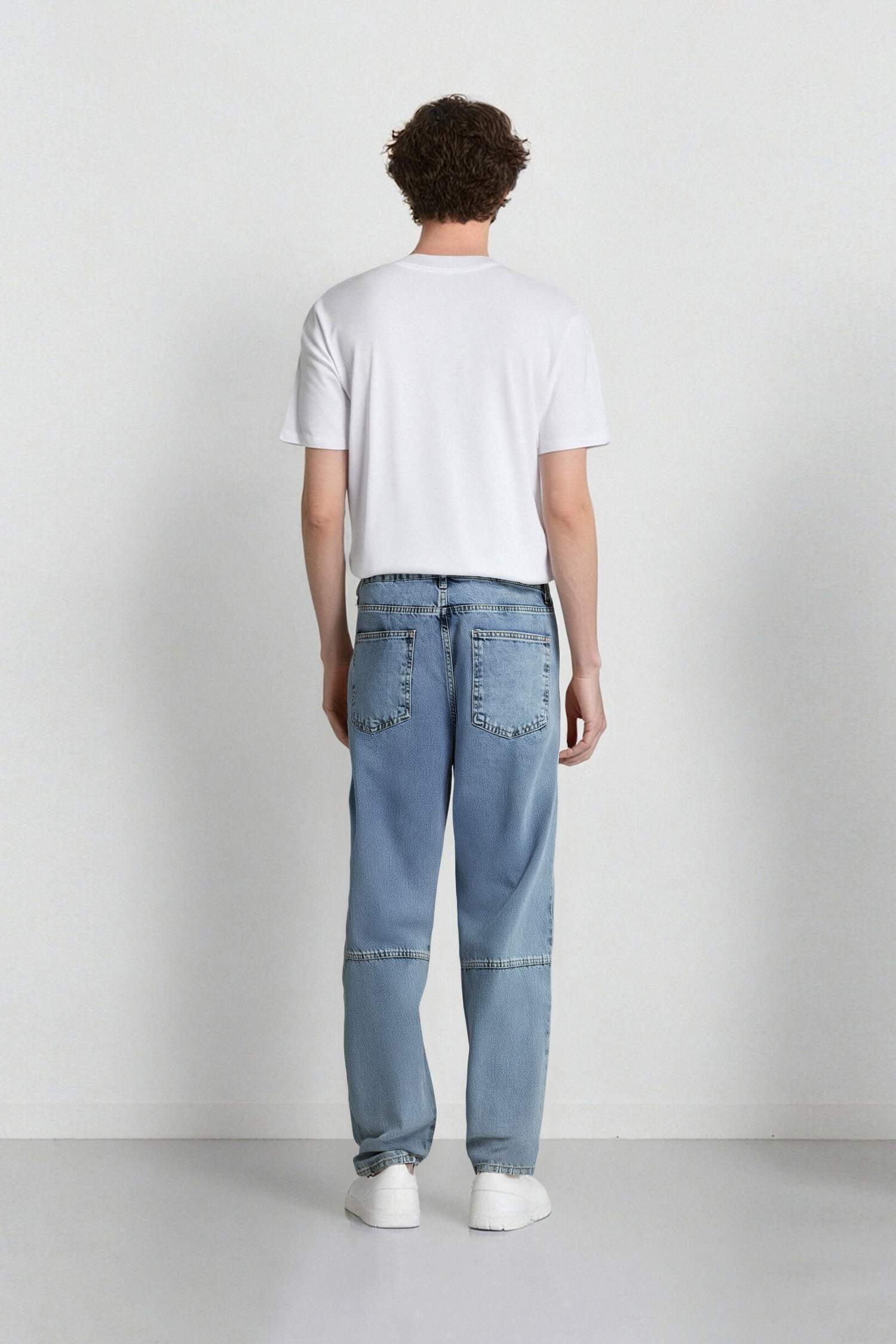 Pantalon en Jean à Coupe décontractée et jambes larges