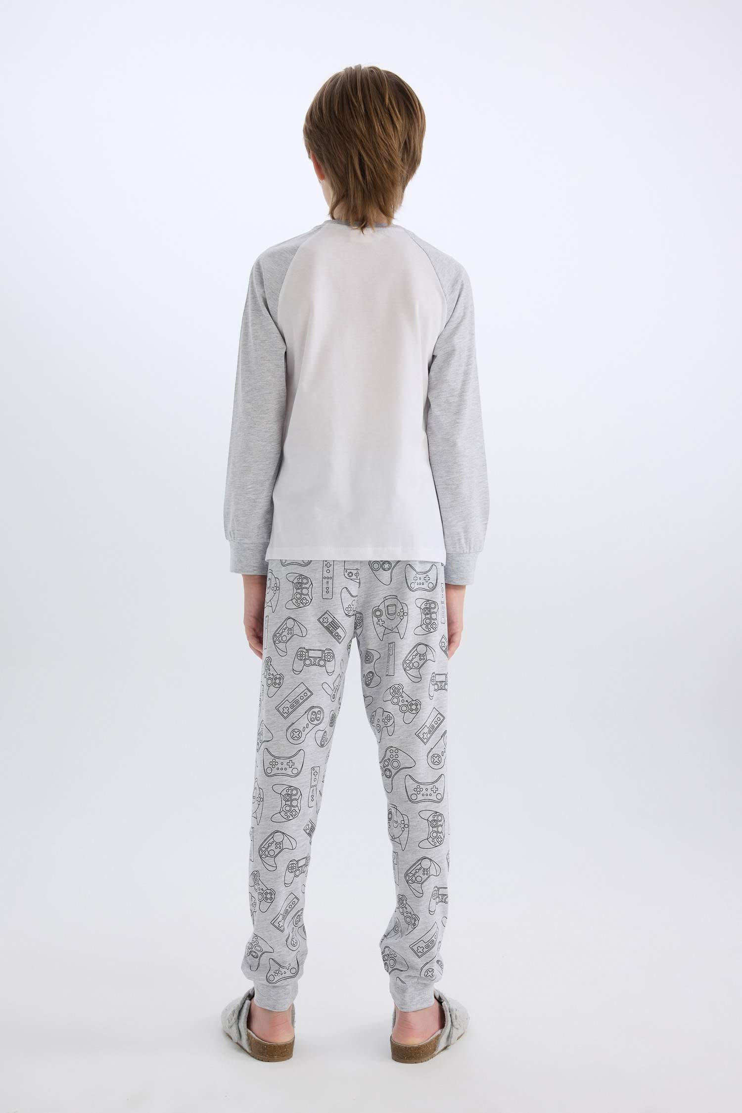 Erkek Çocuk Pijama Takımı Baskılı Uzun Kollu Üst Uzun Alt