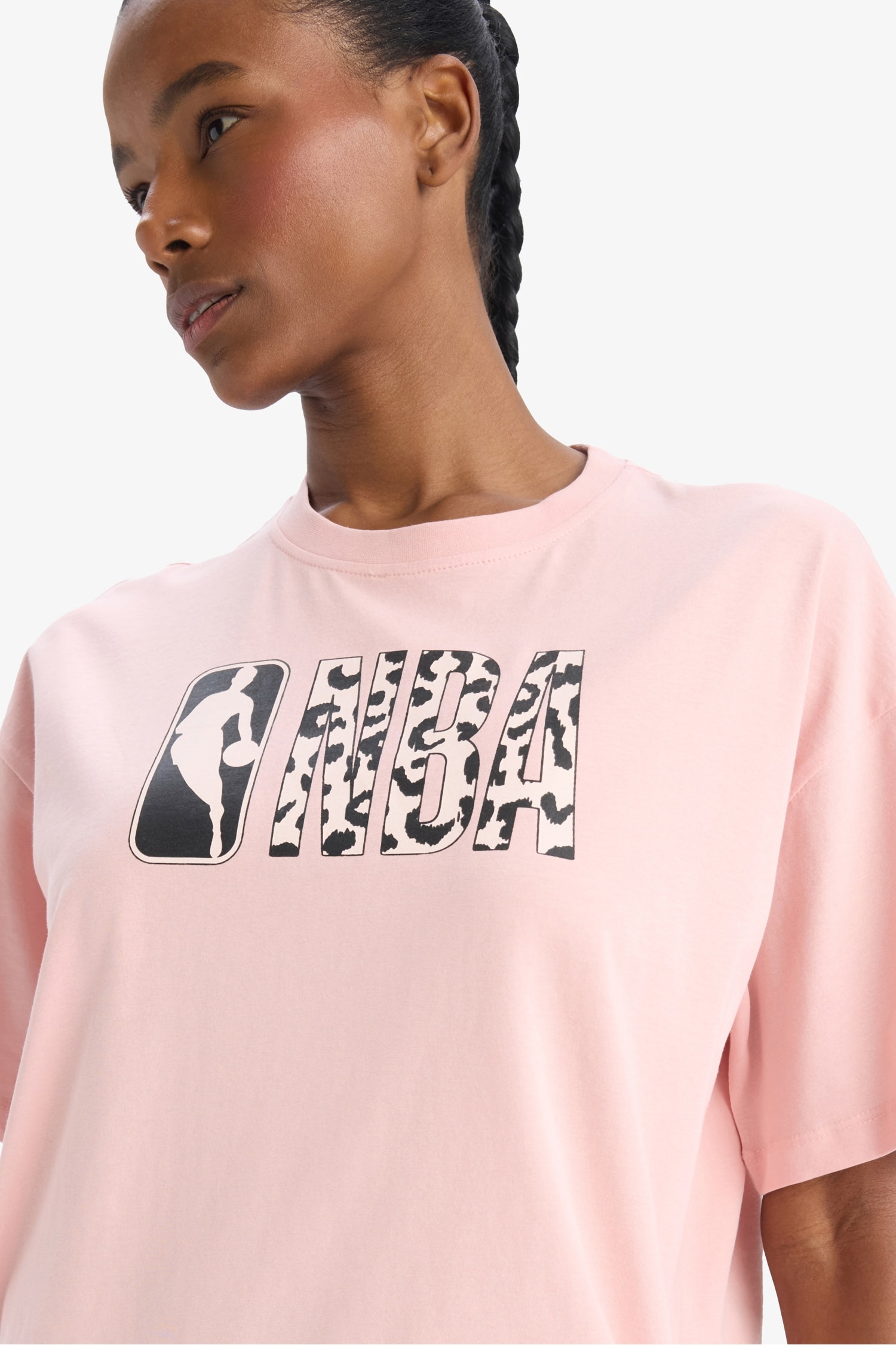 DeFactoFit NBA Wordmark Oversize Fit Crew Neck T-Shirt