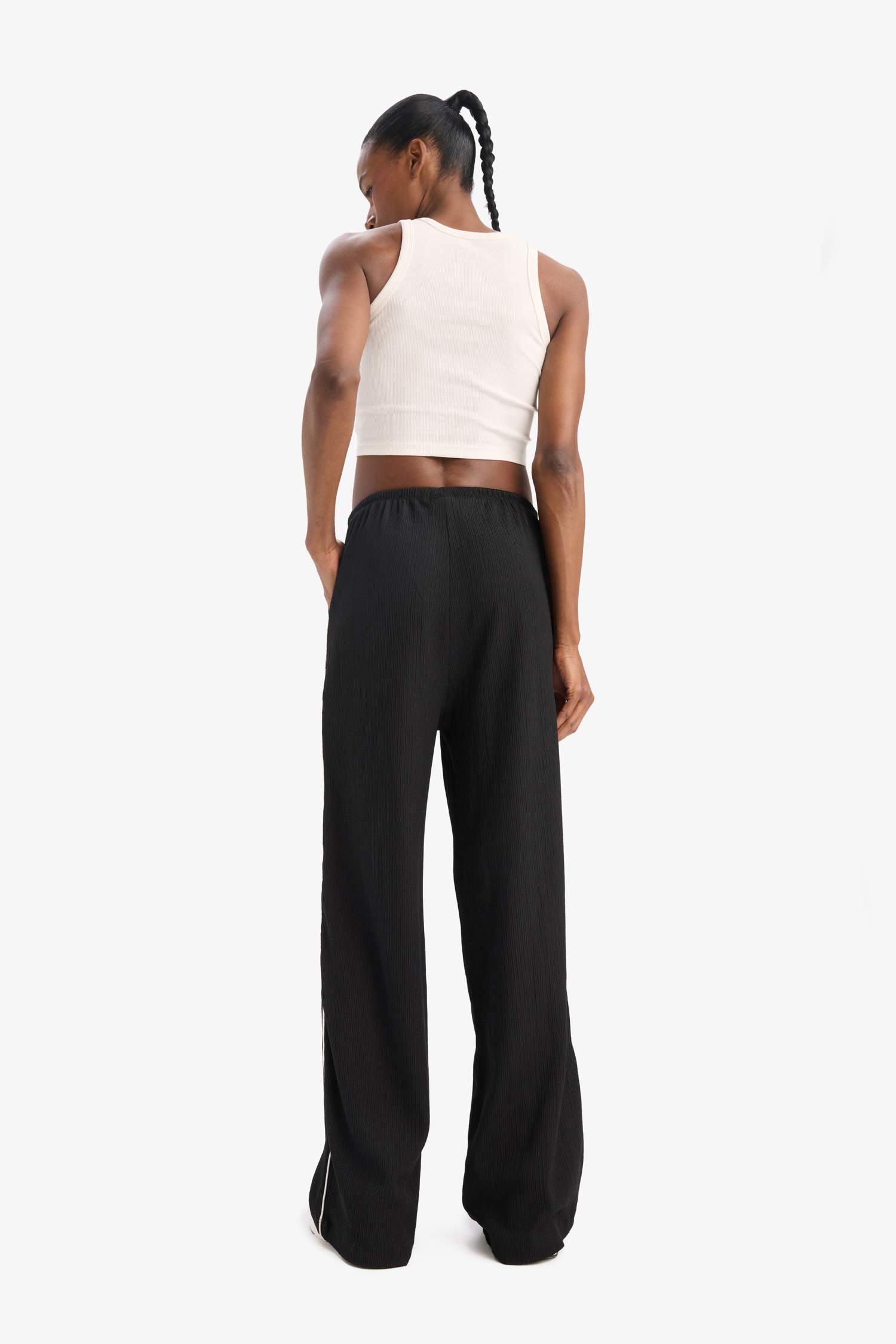 DeFactoFit NBA Miami Heat брюки с широкими штанинами, с двумя карманами, стандартной длины, из ткани с кринкл-эффектом