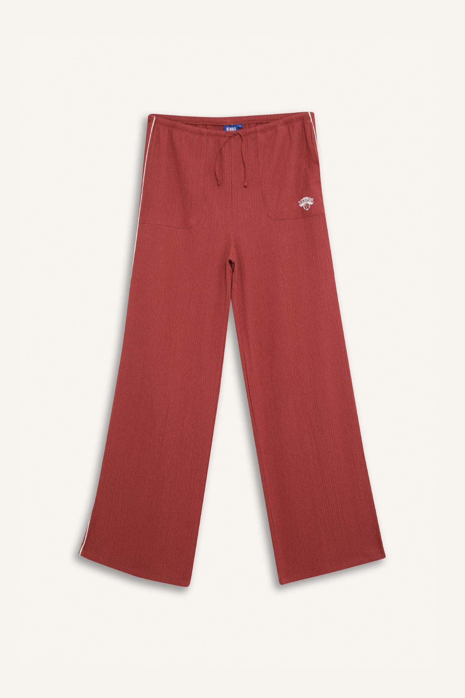 NBA New York Knicks Лицензиялық кең аяқ кринкл кең етек Шалбар