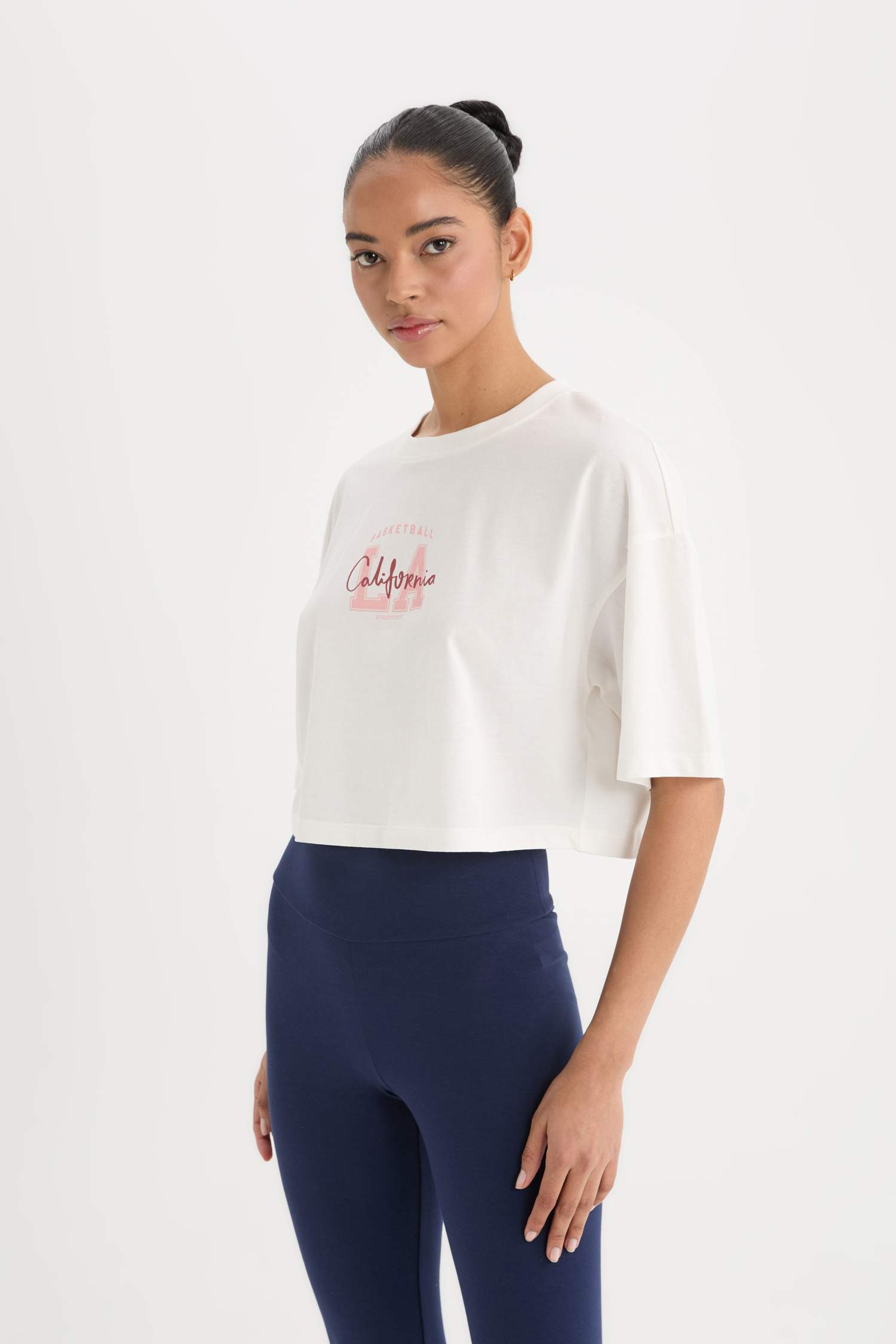 DeFactoFit Oversize Fit Printed Sports Short Sleeve T-Shirt