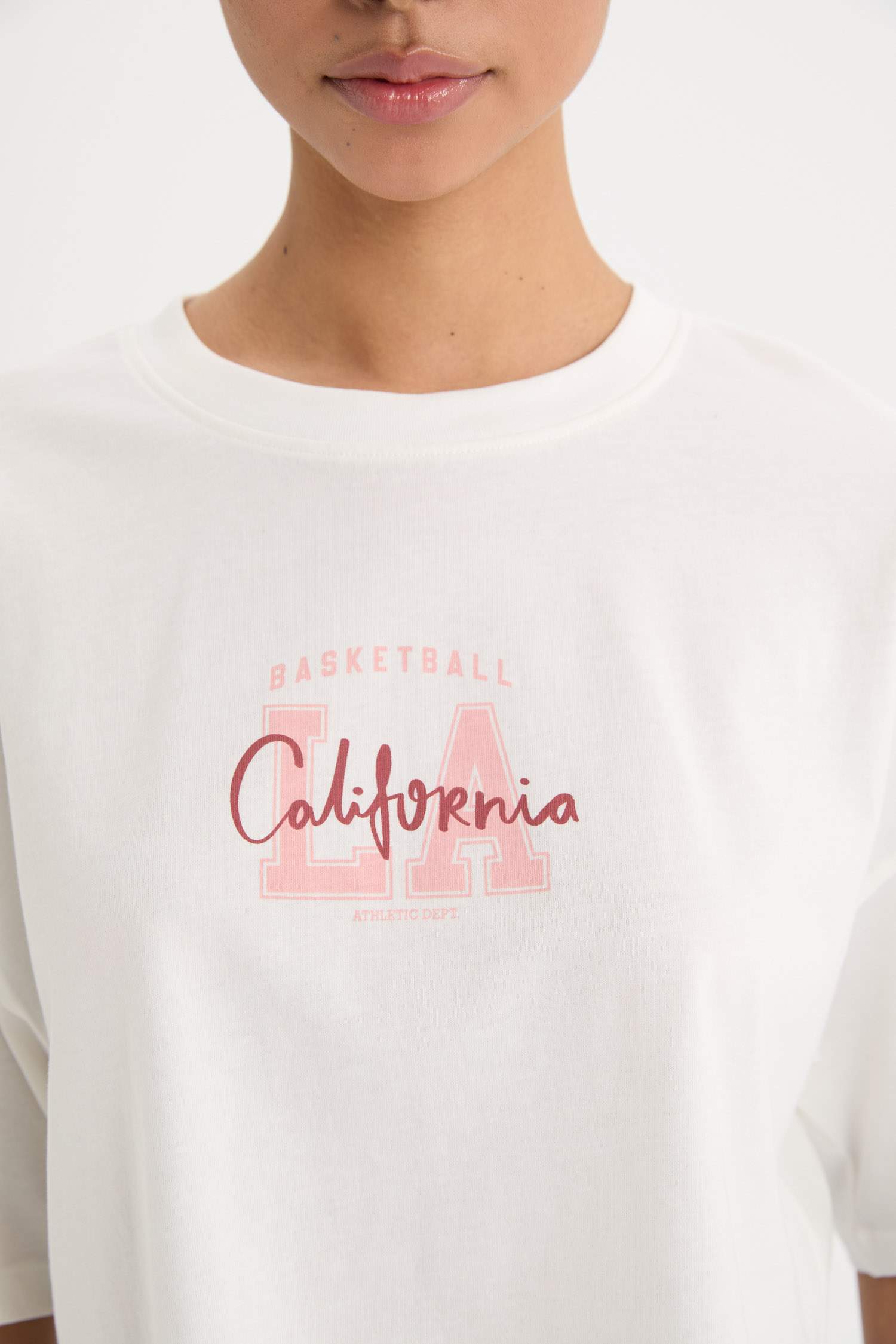 DeFactoFit Oversize Fit Printed Sports Short Sleeve T-Shirt