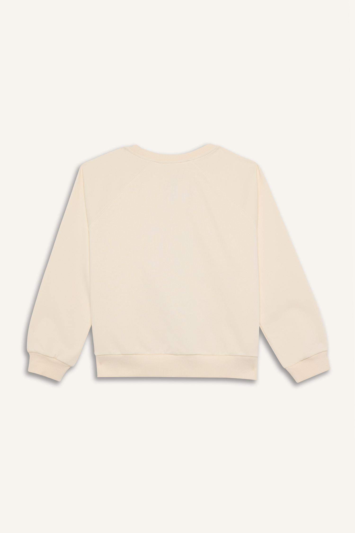 Girl Relax Fit Crew Neck Anime Printed Sweatshirt