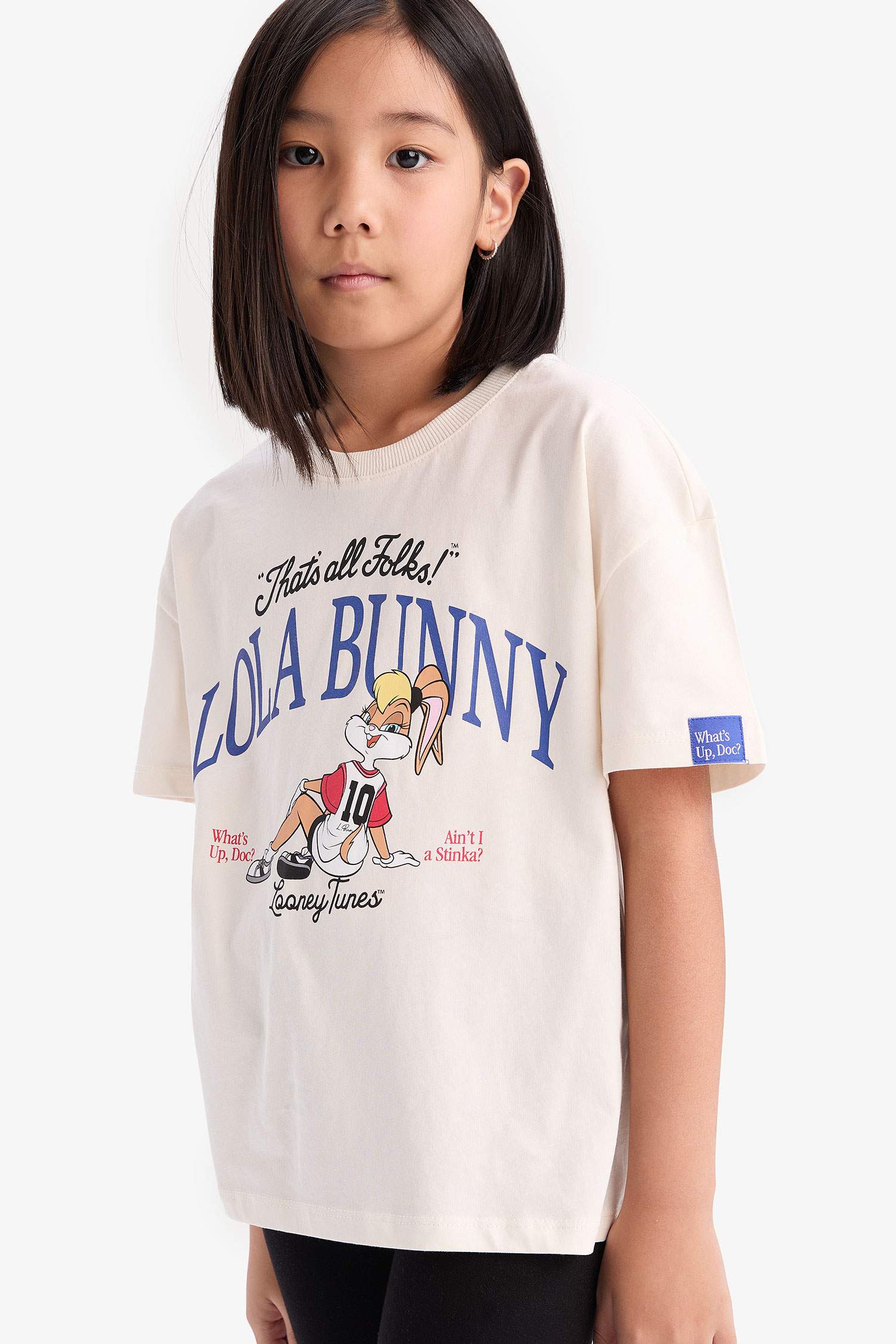 Kız Çocuk Looney Tunes Relax Fit Bisiklet Yaka Kısa Kollu Tişört