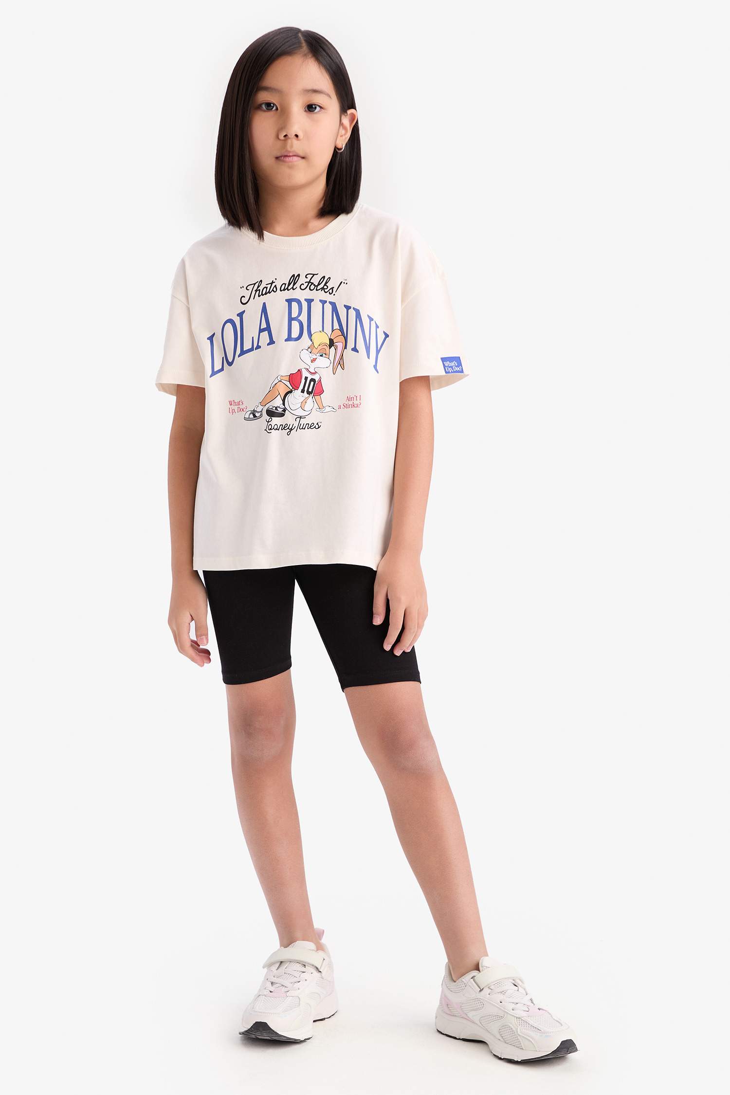 Kız Çocuk Looney Tunes Relax Fit Bisiklet Yaka Kısa Kollu Tişört