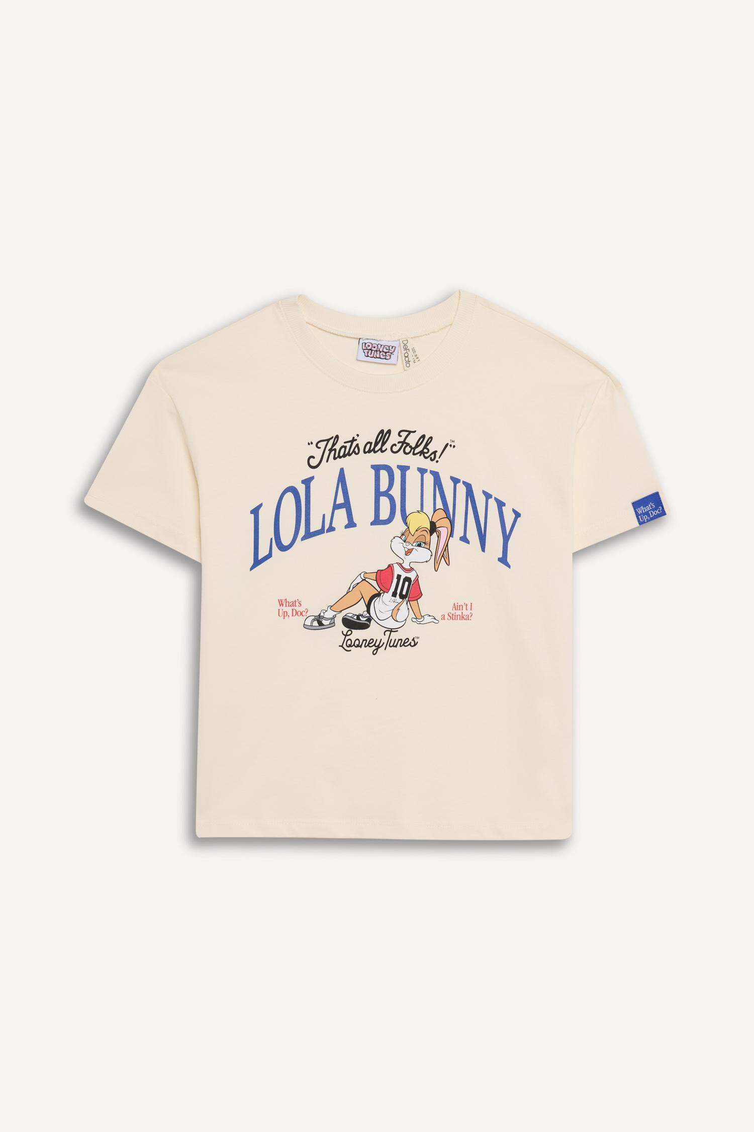 Kız Çocuk Looney Tunes Relax Fit Bisiklet Yaka Kısa Kollu Tişört