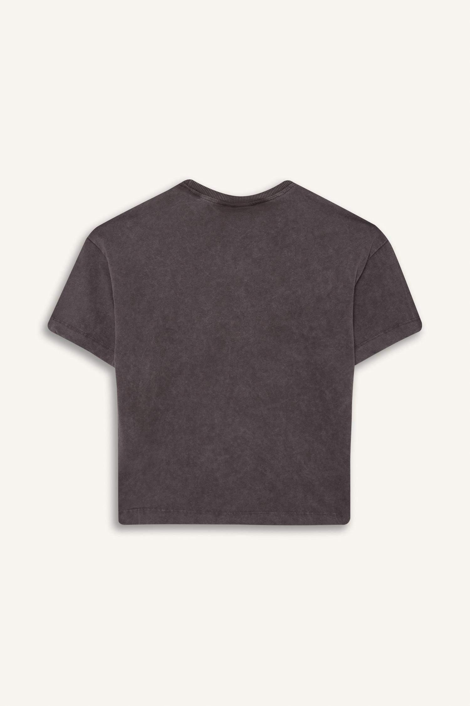 تيشيرت بناتي نص ردن اوفر سايز بياخة مستديرة من بينك بانثر